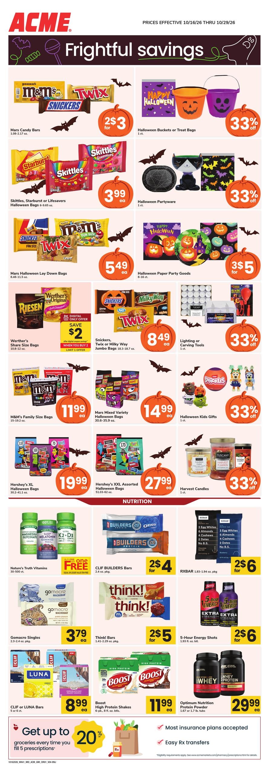 Acme Markets (Allenwood Area, NJ) Health, Home & Beauty Weekly Ad October 16 - 29, 2026