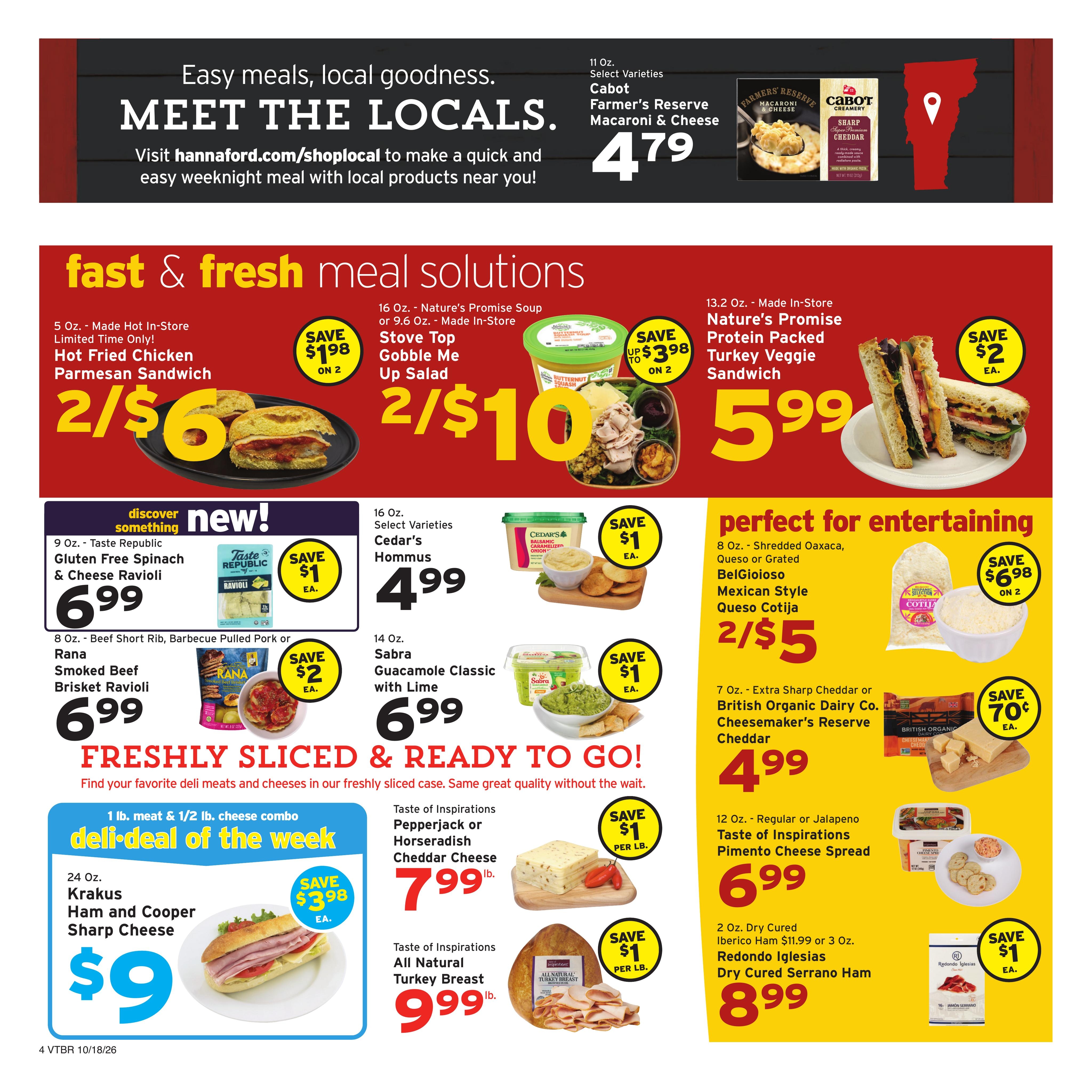 Hannaford (Chesterfield Area, NH) Week 43 Flyer for Flipp Weekly Ad October 18 - 24, 2026