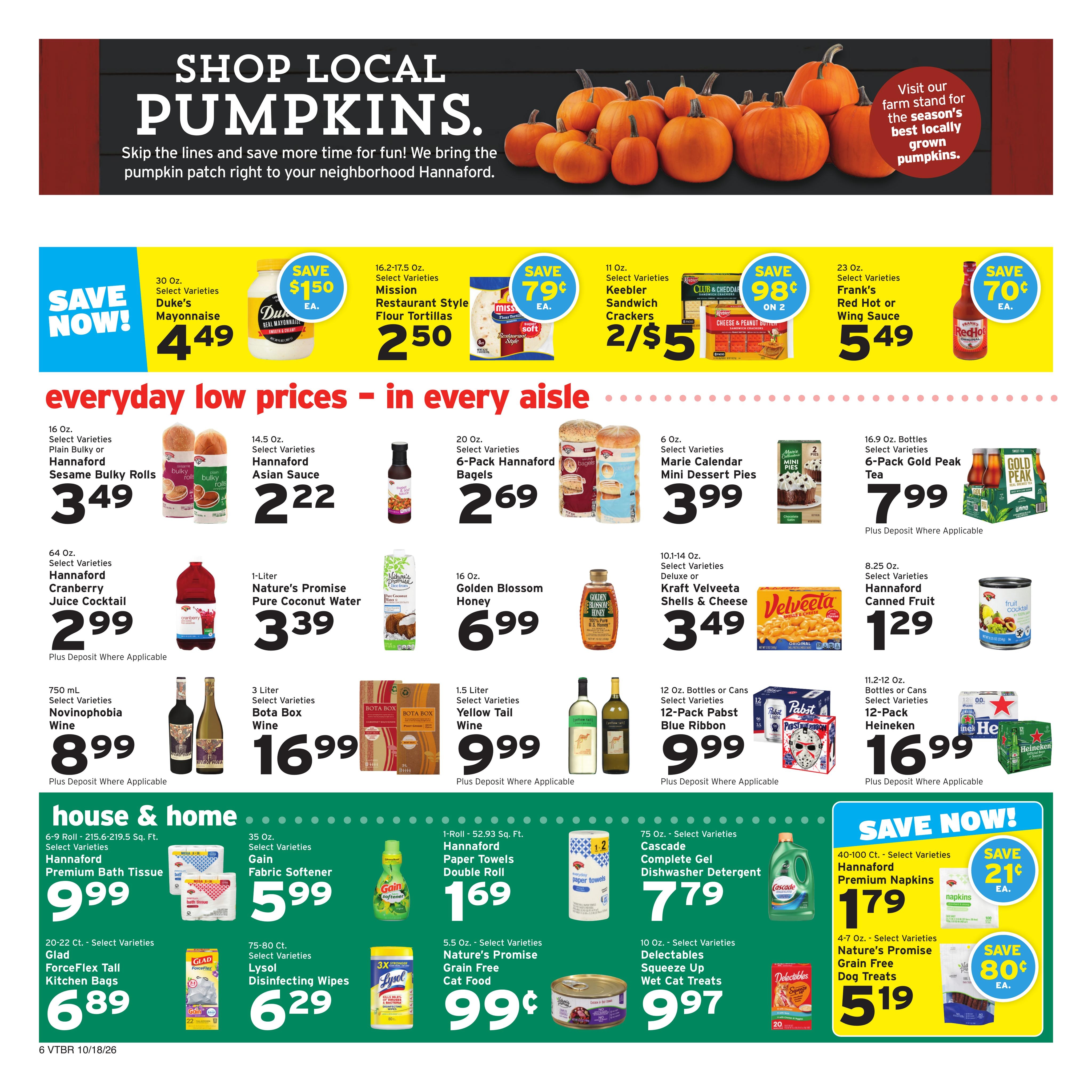 Hannaford (Chesterfield Area, NH) Week 43 Flyer for Flipp Weekly Ad October 18 - 24, 2026