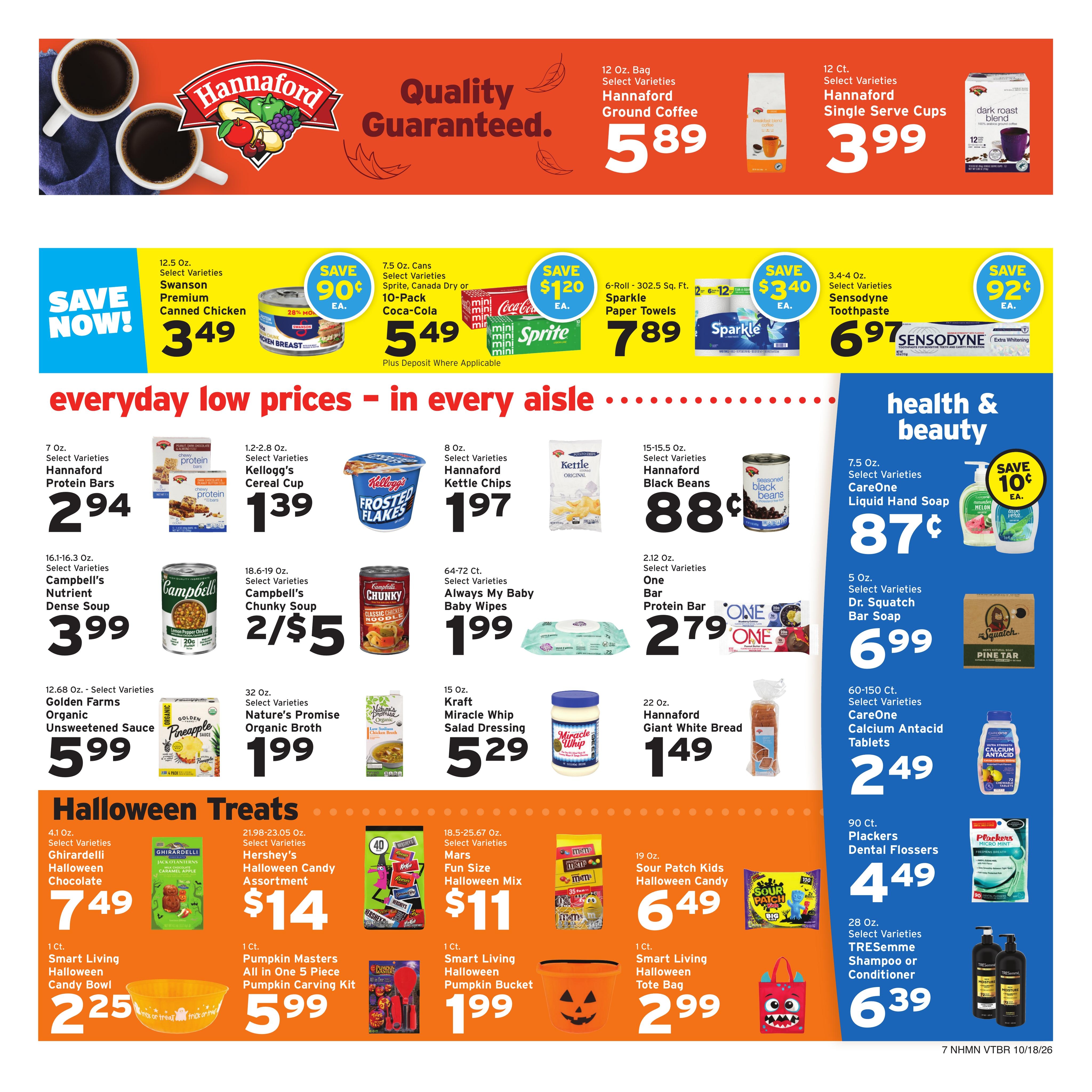 Hannaford (Chesterfield Area, NH) Week 43 Flyer for Flipp Weekly Ad October 18 - 24, 2026