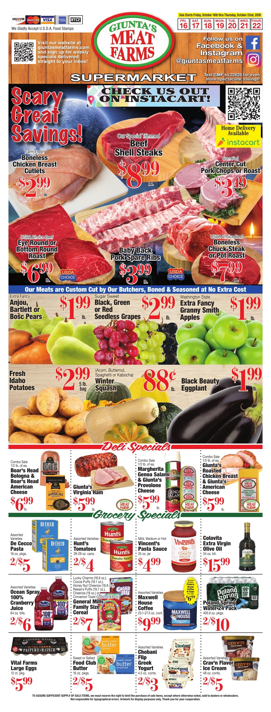 Giunta's Meat Farms Weekly Ad October 16 - 22, 2026