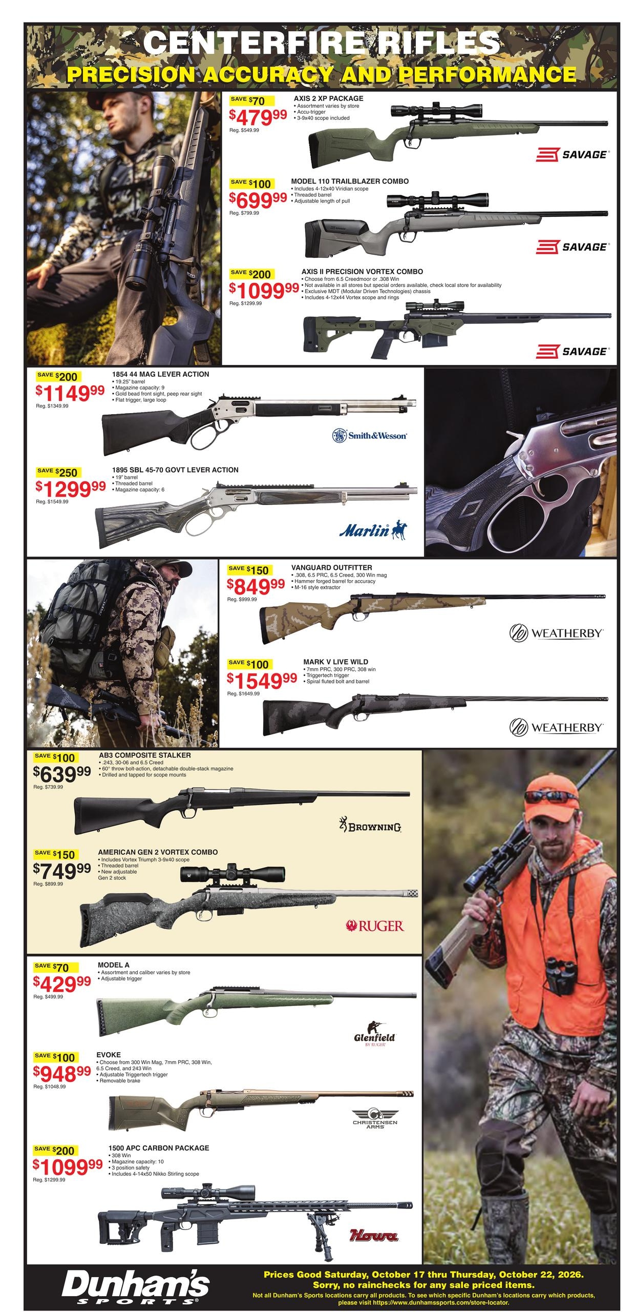 Dunham's Sports (Alger Area, MI) Weekly Ad October 17 - 22, 2026