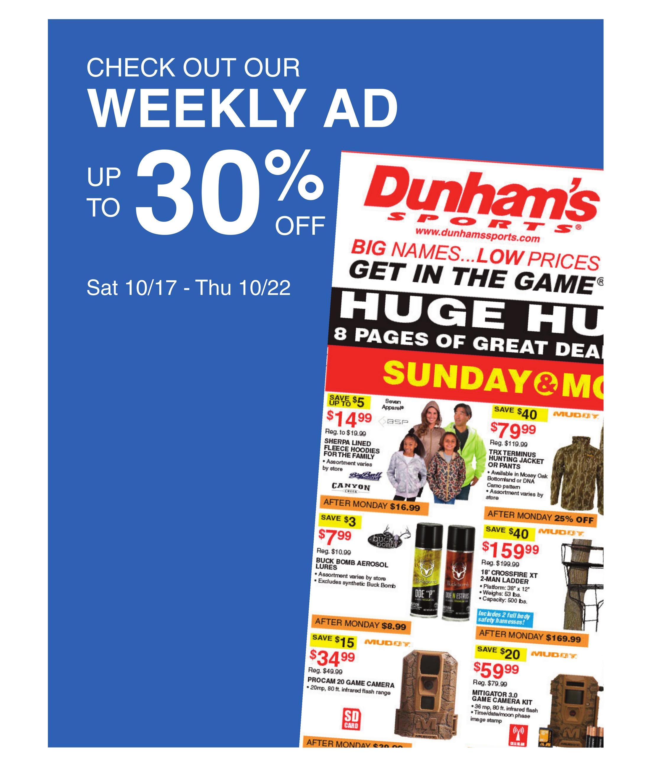 Dunham's Sports (Helen Area, GA) Weekly Ad October 17 - 22, 2026