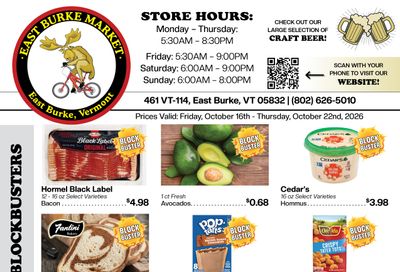 East Burke Market Weekly Ad October 16 - 22, 2026