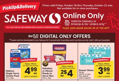 Safeway (Parcel Return Service Area, DC) Bonus Online Savings Weekly Ad October 16 - 22, 2026