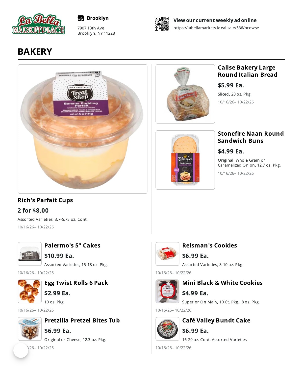 La Bella Marketplace Weekly Ad October 16 - 22, 2026