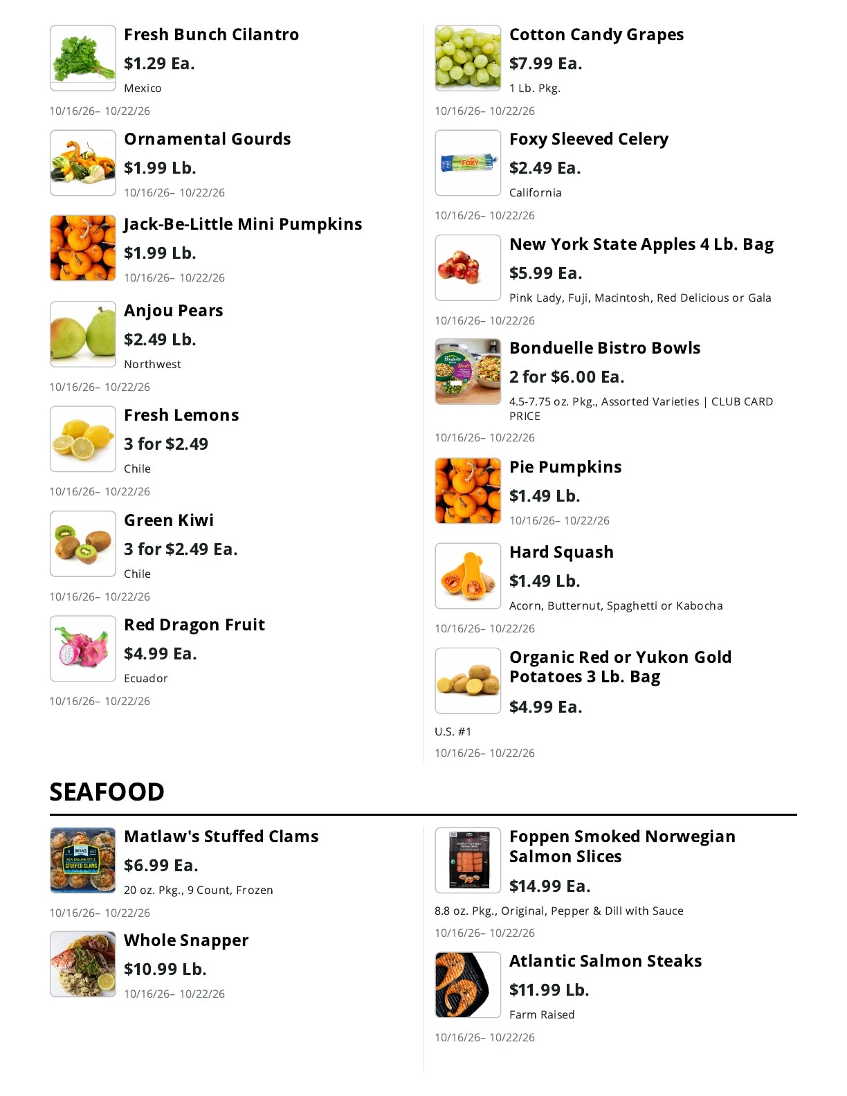 La Bella Marketplace Weekly Ad October 16 - 22, 2026