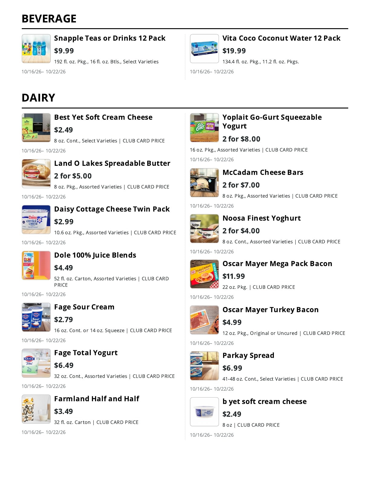 La Bella Marketplace Weekly Ad October 16 - 22, 2026