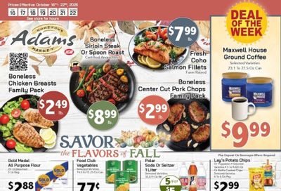 Adams Hometown Market Weekly Ad October 16 - 22, 2026