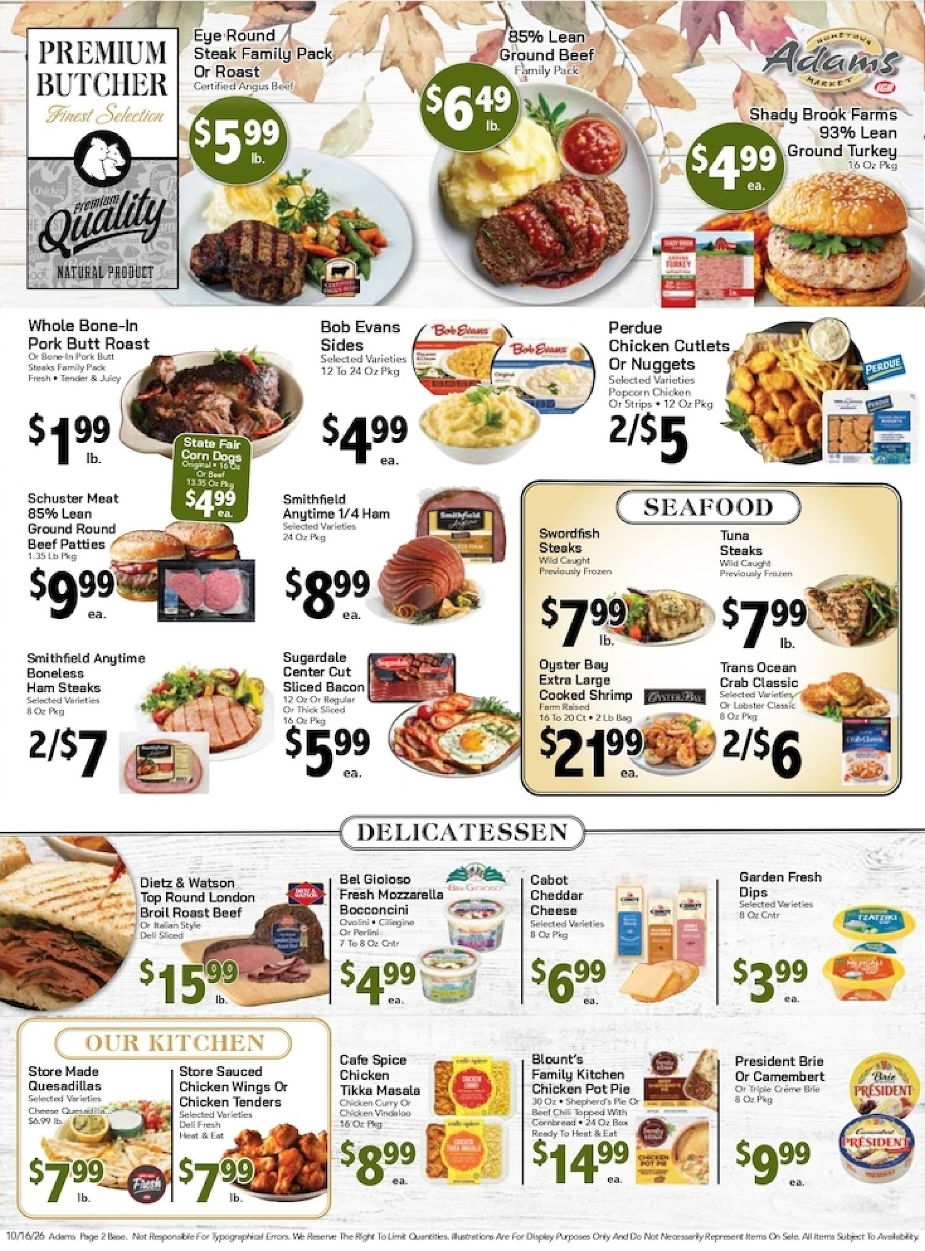 Adams Hometown Market Weekly Ad October 16 - 22, 2026