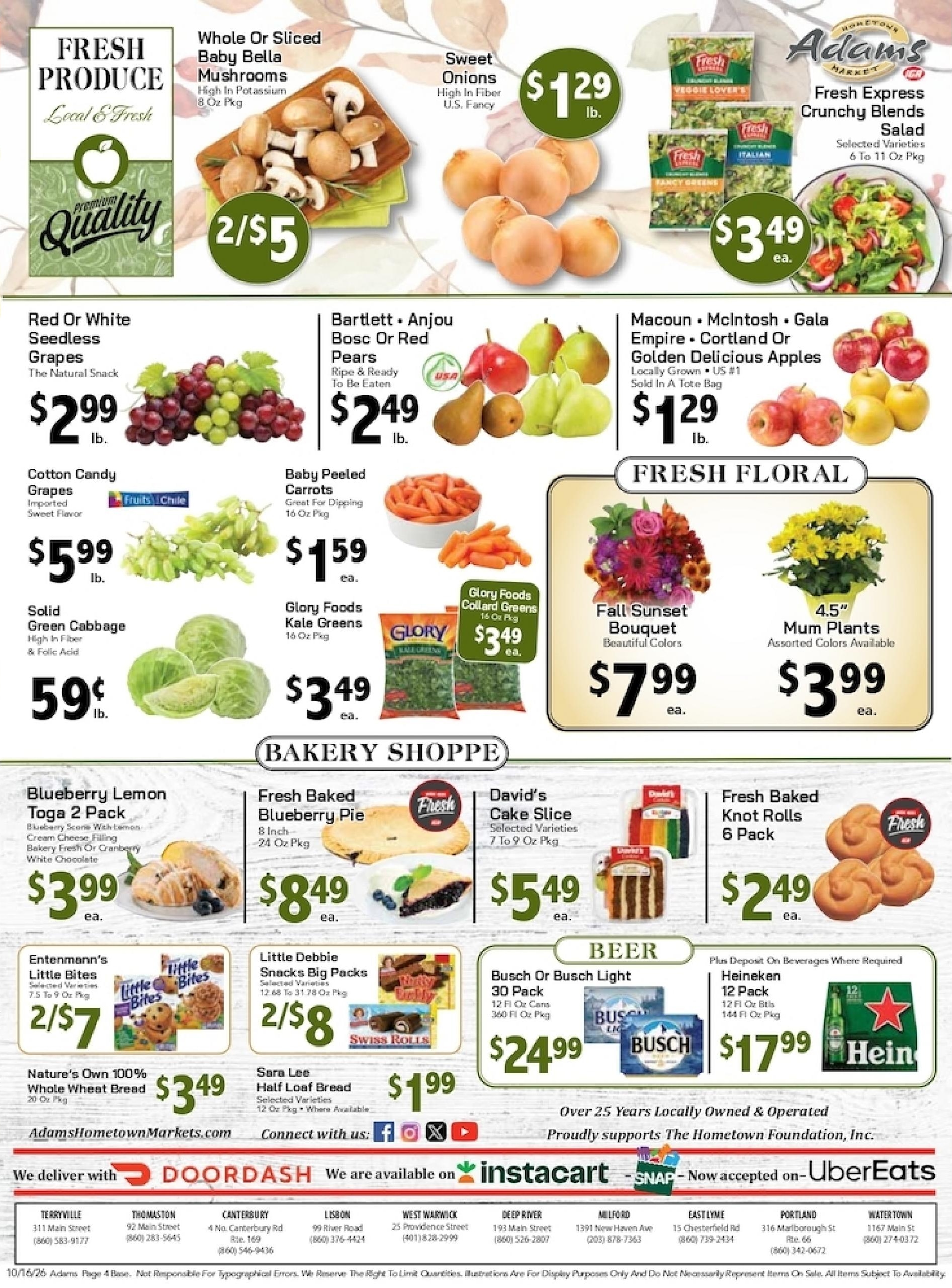 Adams Hometown Market Weekly Ad October 16 - 22, 2026