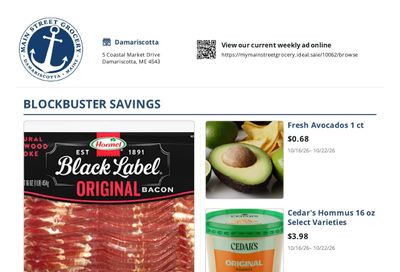 Main Street Grocery Weekly Ad October 16 - 22, 2026
