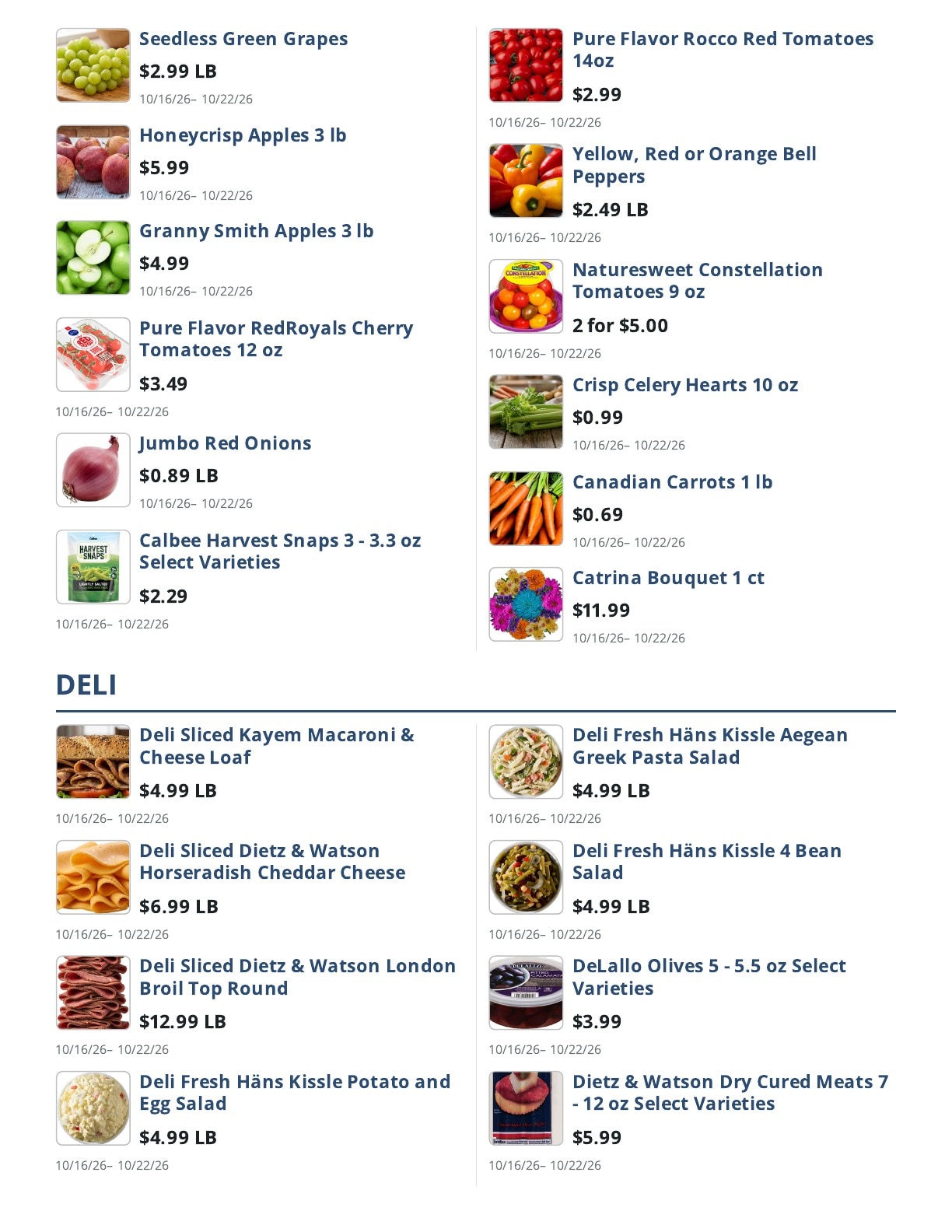 Main Street Grocery Weekly Ad October 16 - 22, 2026