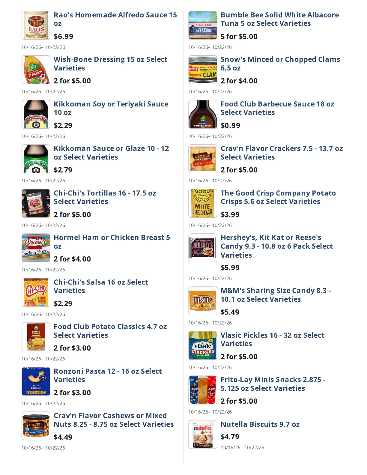 Main Street Grocery Weekly Ad October 16 - 22, 2026