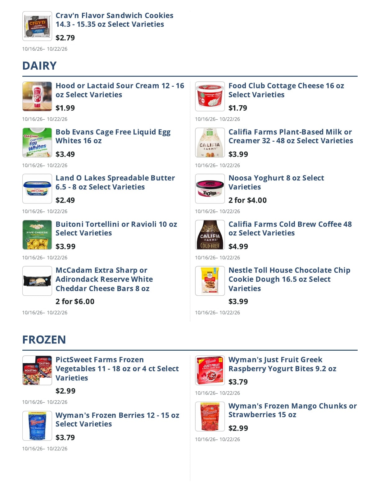 Main Street Grocery Weekly Ad October 16 - 22, 2026