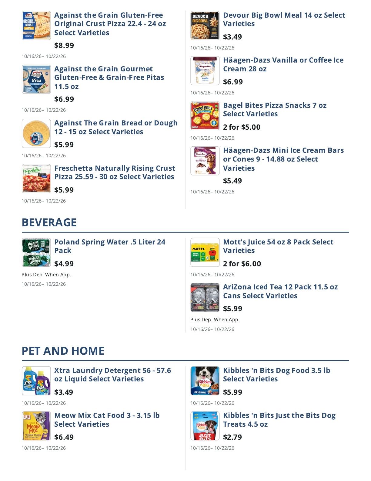 Main Street Grocery Weekly Ad October 16 - 22, 2026