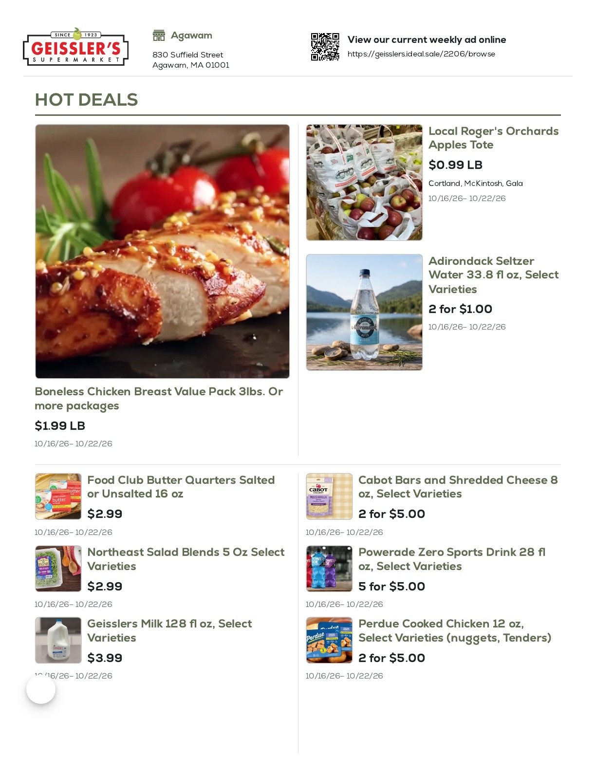 Geissler's Supermarket Weekly Ad October 16 - 22, 2026