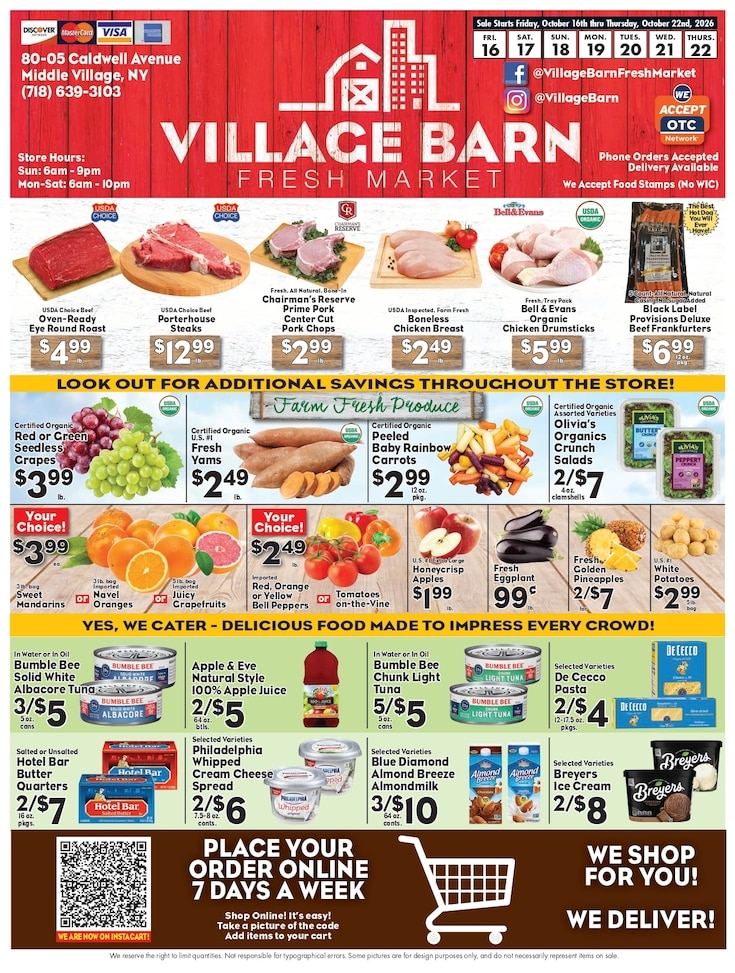 Village Barn Fresh Market Weekly Ad October 16 - 22, 2026