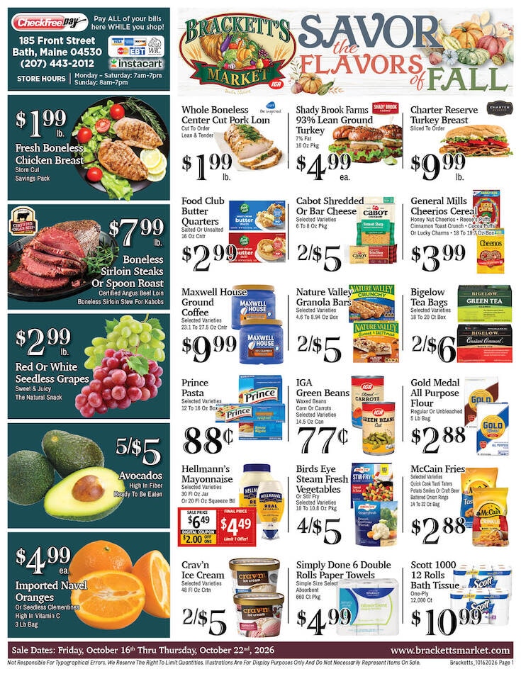 Brackett's Market Weekly Ad October 16 - 22, 2026