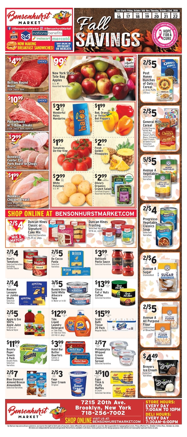 Bensonhurst Market Weekly Ad October 16 - 22, 2026