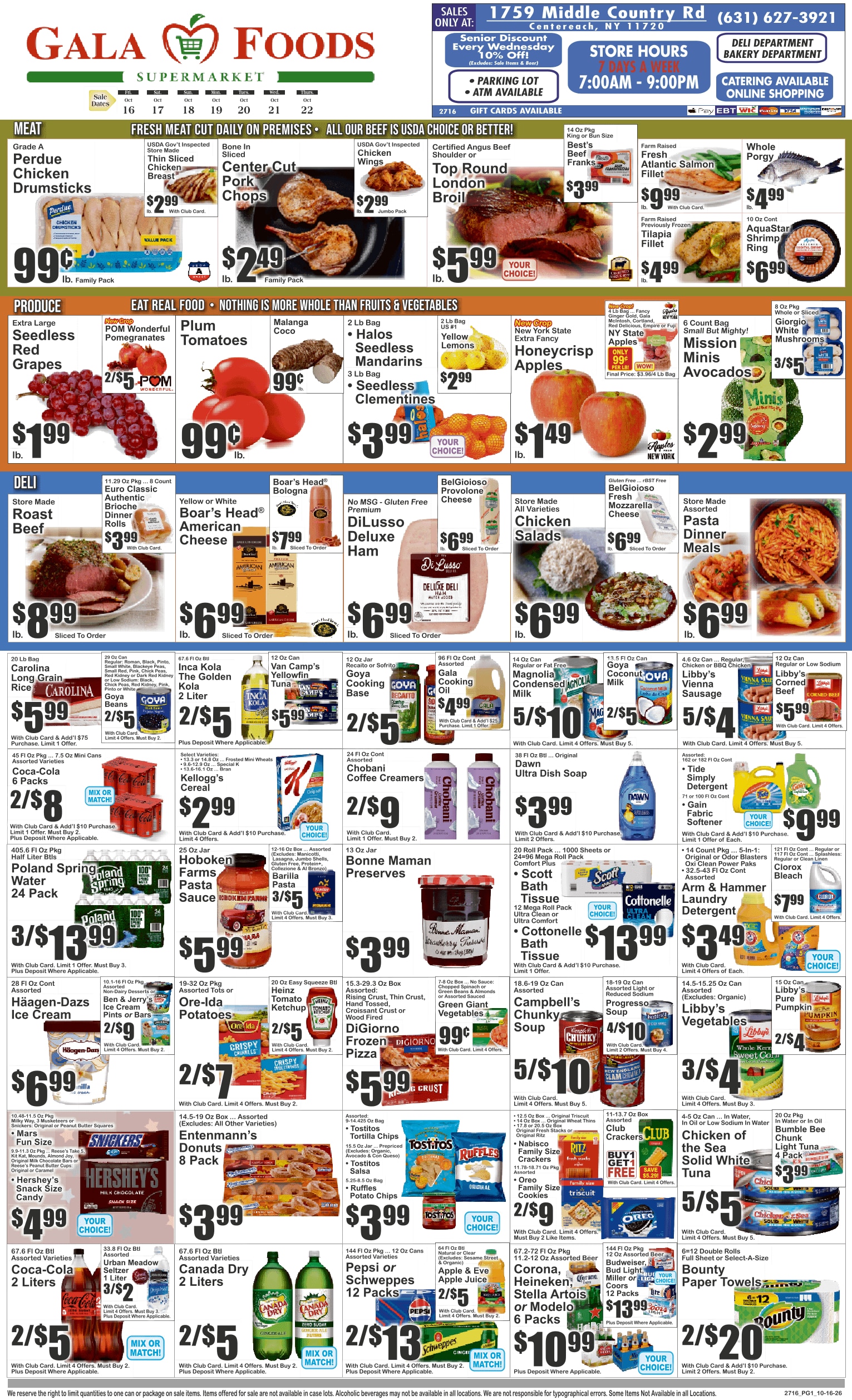 Gala Foods (1759 Middle Country Road, Unit 1, Centereach, NY) Key Food Weekly Ad October 16 - 22, 2026