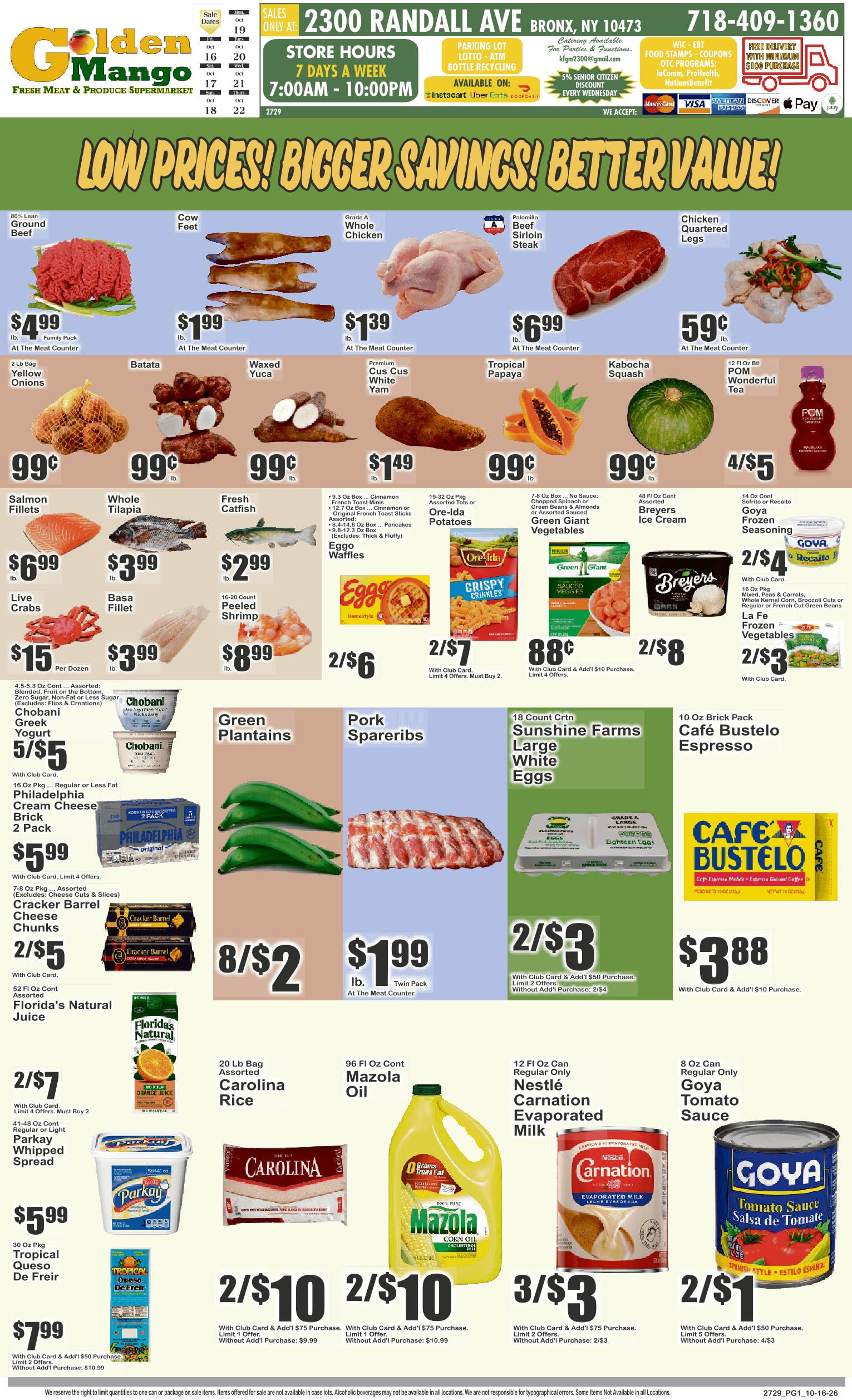 Golden Mango (2300 Randall Avenue, Bronx, NY) Key Food Weekly Ad October 16 - 22, 2026