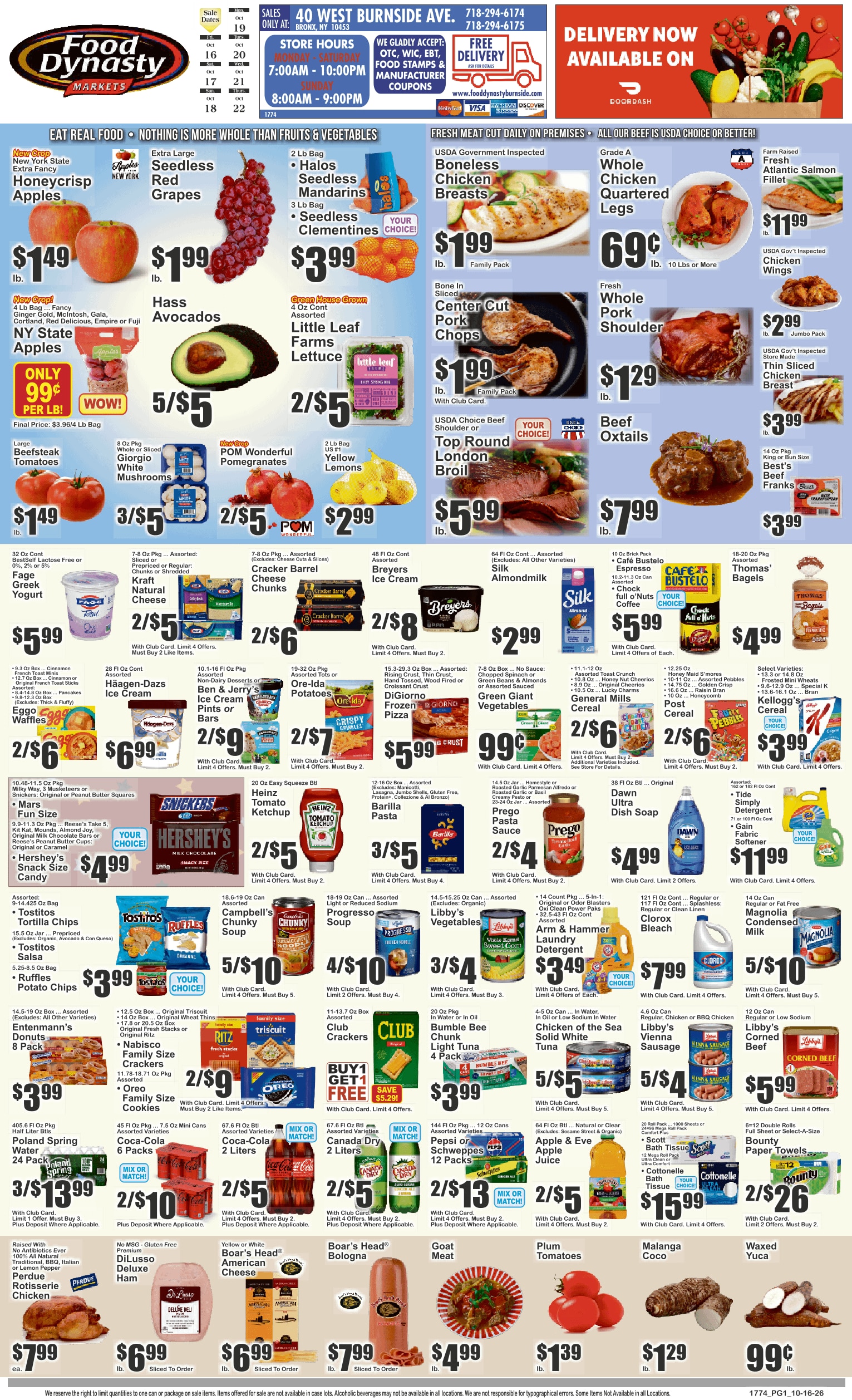 Food Dynasty (Bronx, NY) Key Food Weekly Ad October 16 - 22, 2026