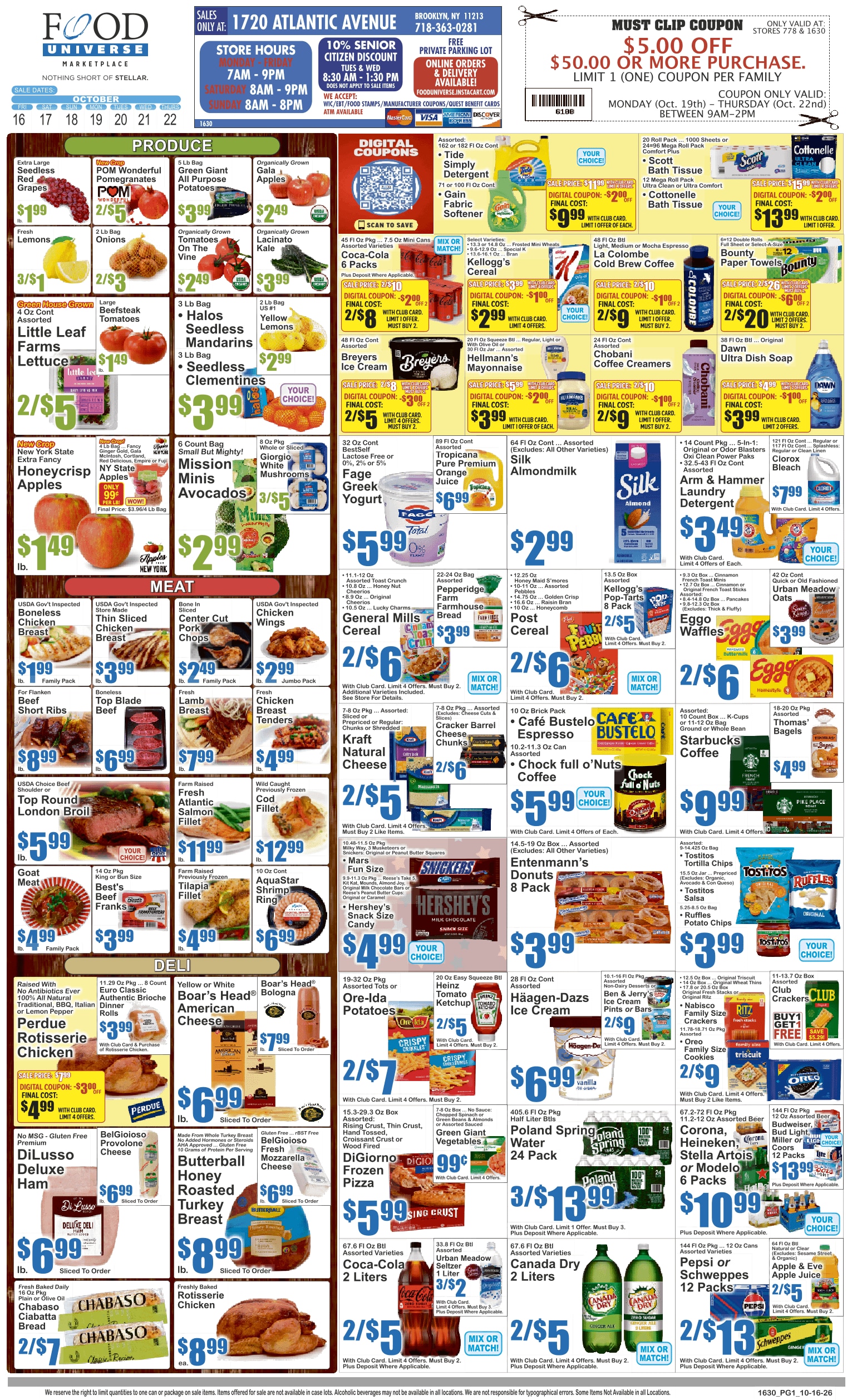 Food Universe (1720 Atlantic Ave., Brooklyn, NY) Weekly Ad October 16 - 22, 2026