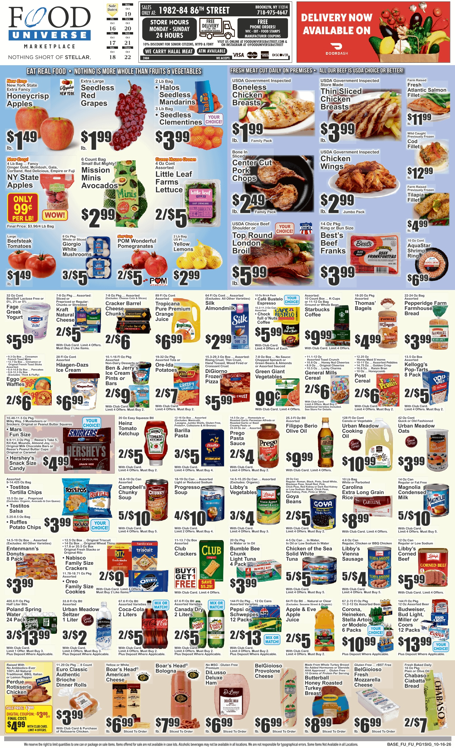 Food Universe (1982-84 86th Street, Brooklyn, NY) Weekly Ad October 16 - 22, 2026