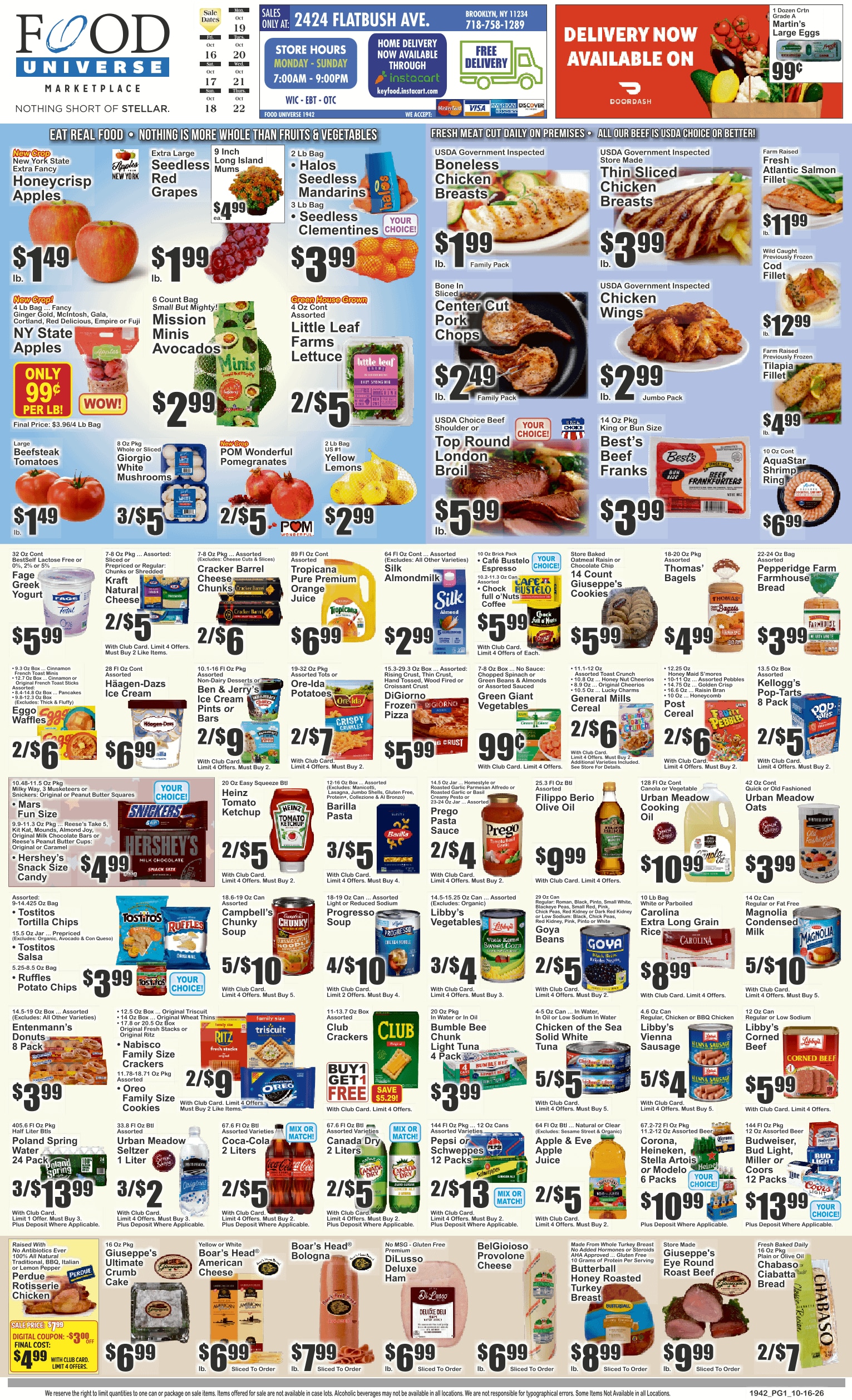 Food Universe (2424 Flatbush Ave., Brooklyn, NY) Weekly Ad October 16 - 22, 2026