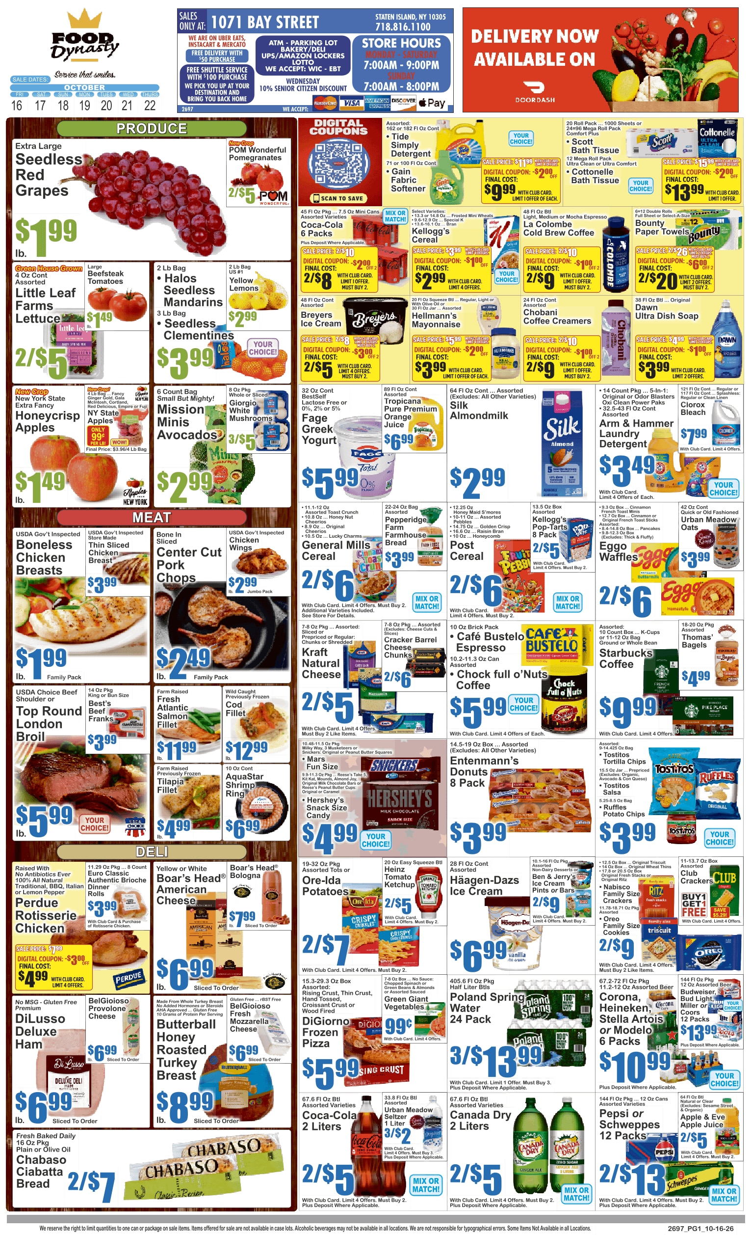Food Dynasty (Staten Island, NY) Key Food Weekly Ad October 16 - 22, 2026