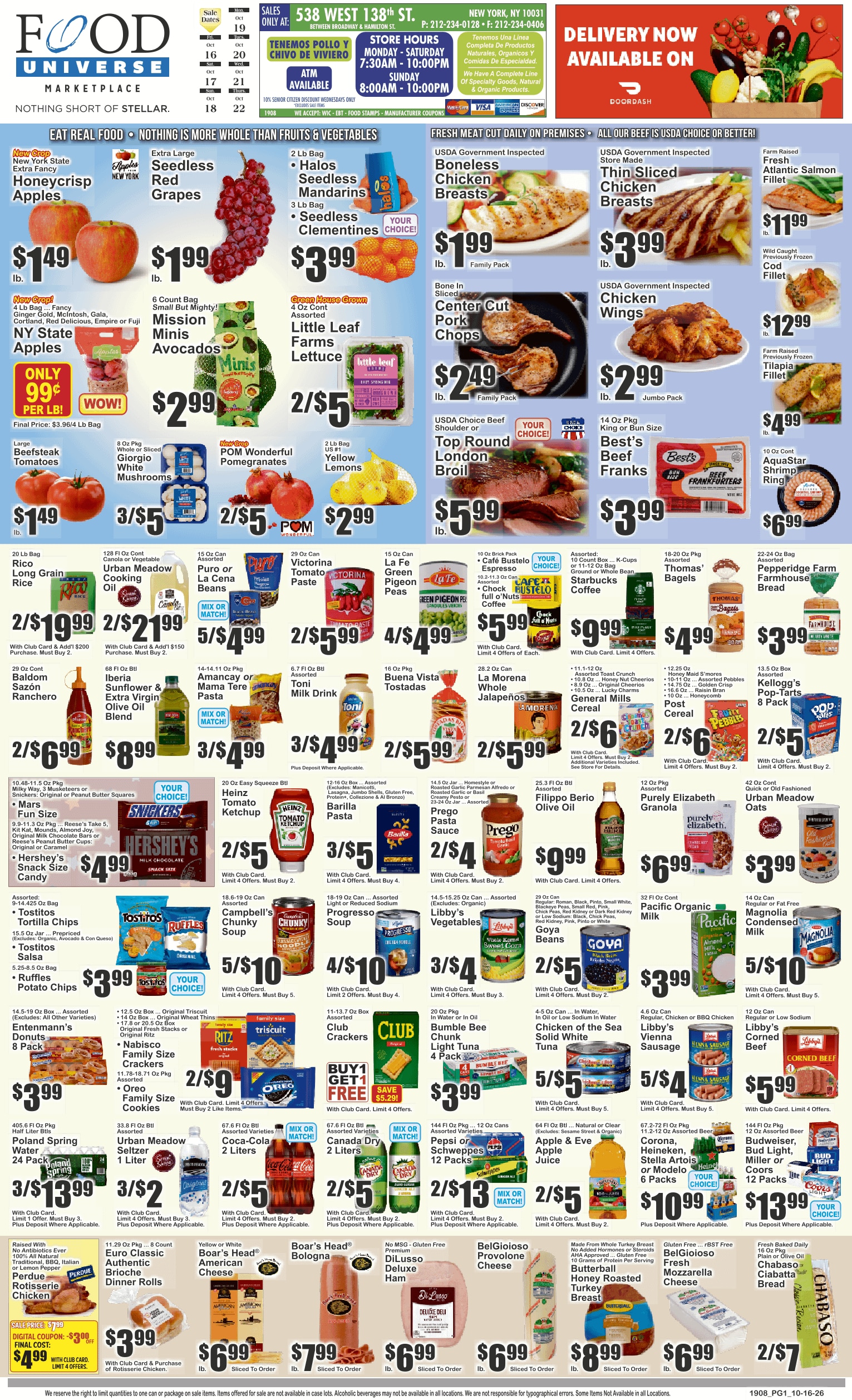 Food Universe (538 W. 138th St., New York, NY) Weekly Ad October 16 - 22, 2026