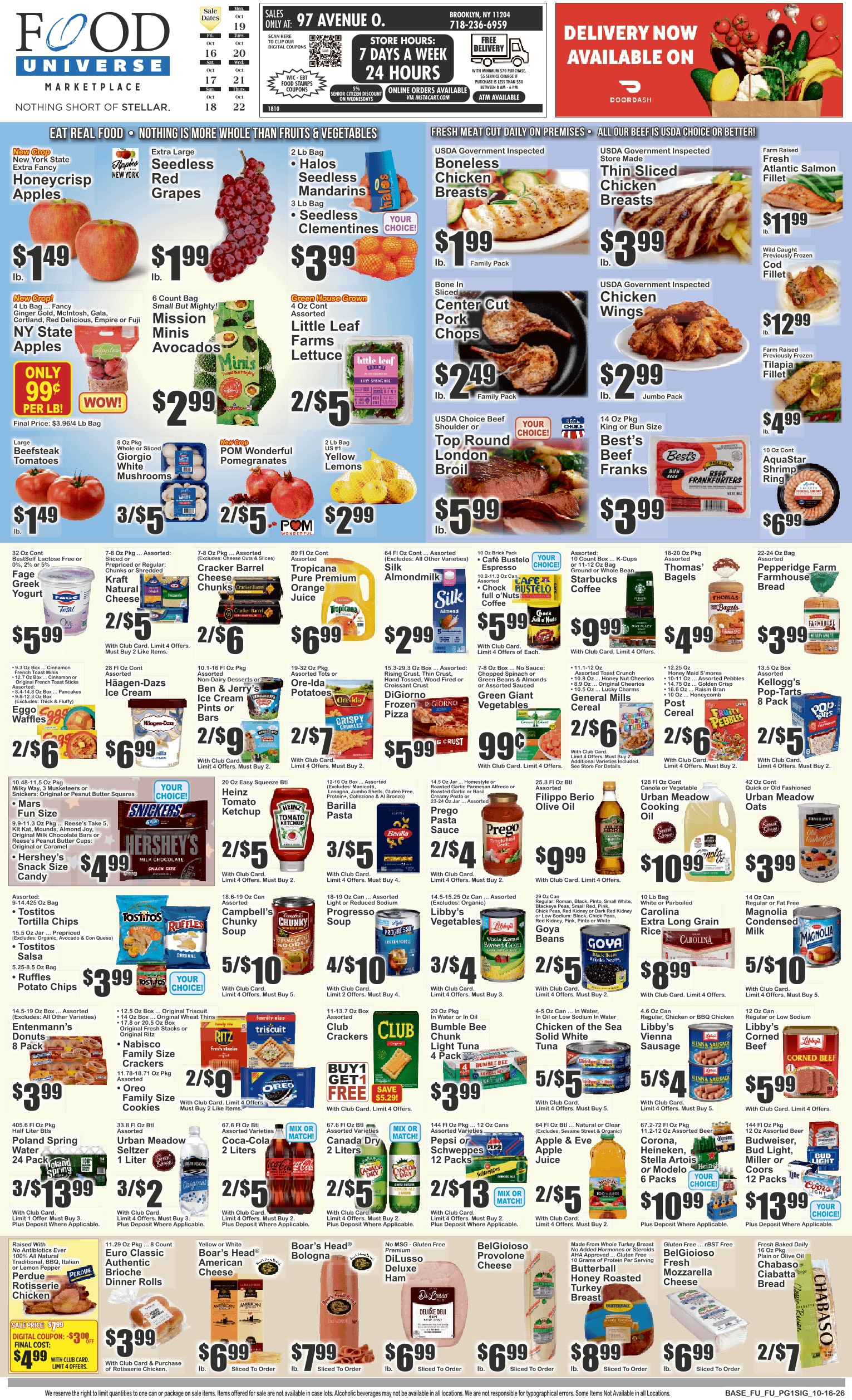 Food Universe (97 Avenue O, Brooklyn, NY) Weekly Ad October 16 - 22, 2026