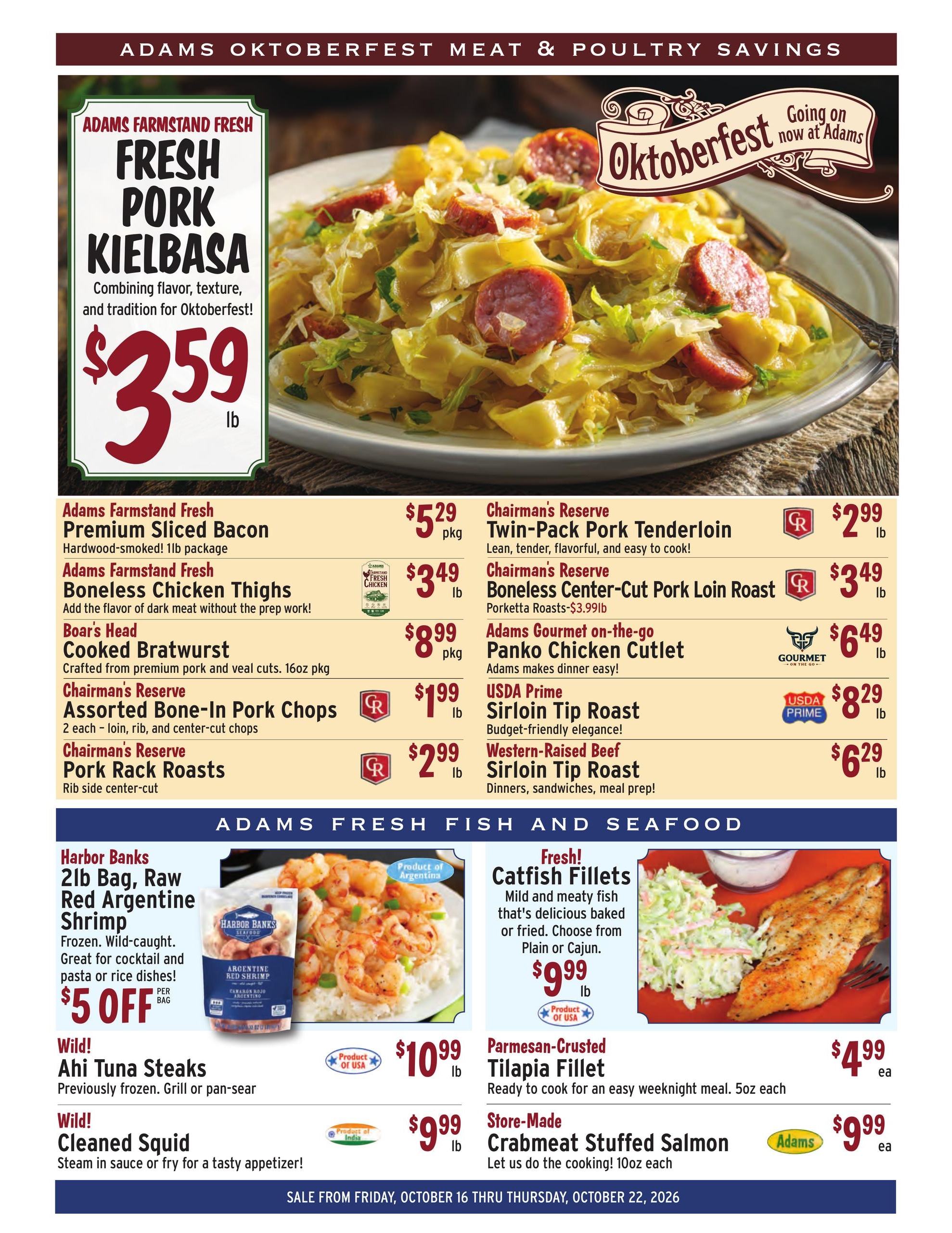 Adams Fairacre Farms Weekly Ad October 16 - 22, 2026