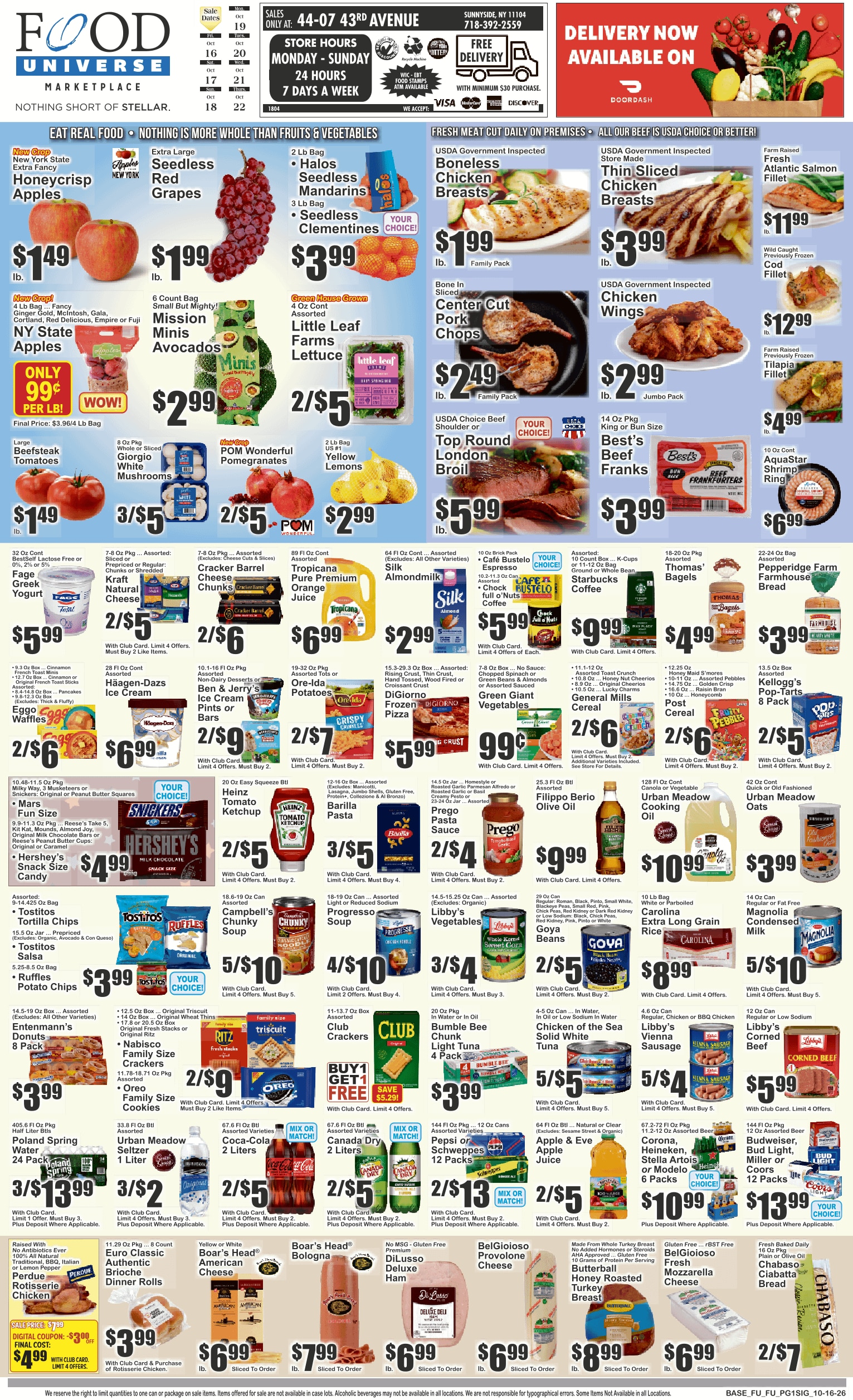 Food Universe (Sunnyside, NY) Weekly Ad October 16 - 22, 2026