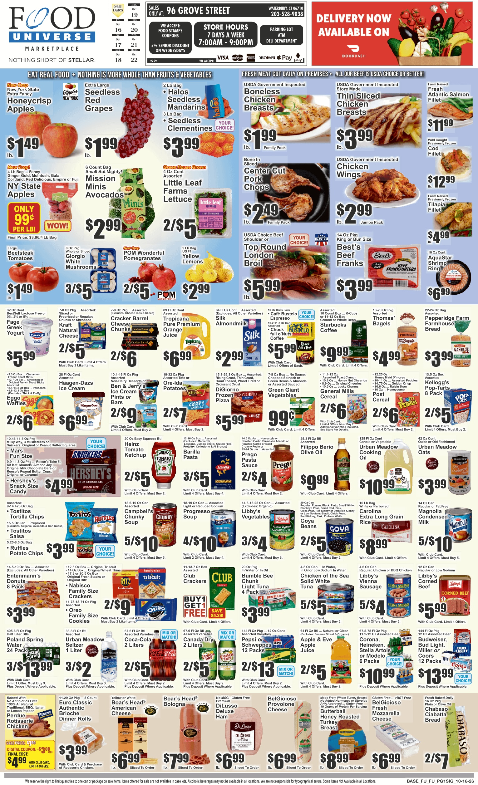 Food Universe (Waterbury, CT) Weekly Ad October 16 - 22, 2026