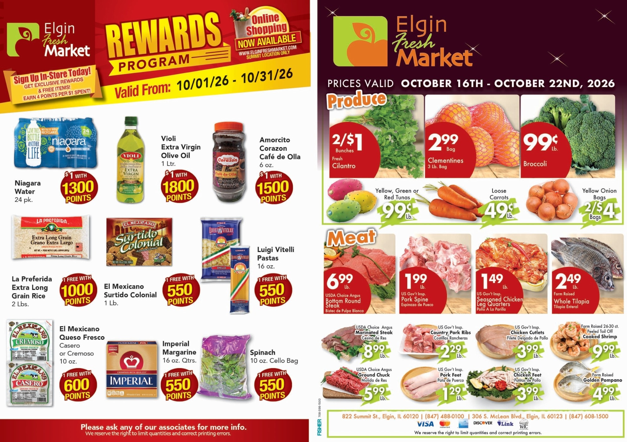 Elgin Fresh Market Weekly Ad October 16 - 22, 2026