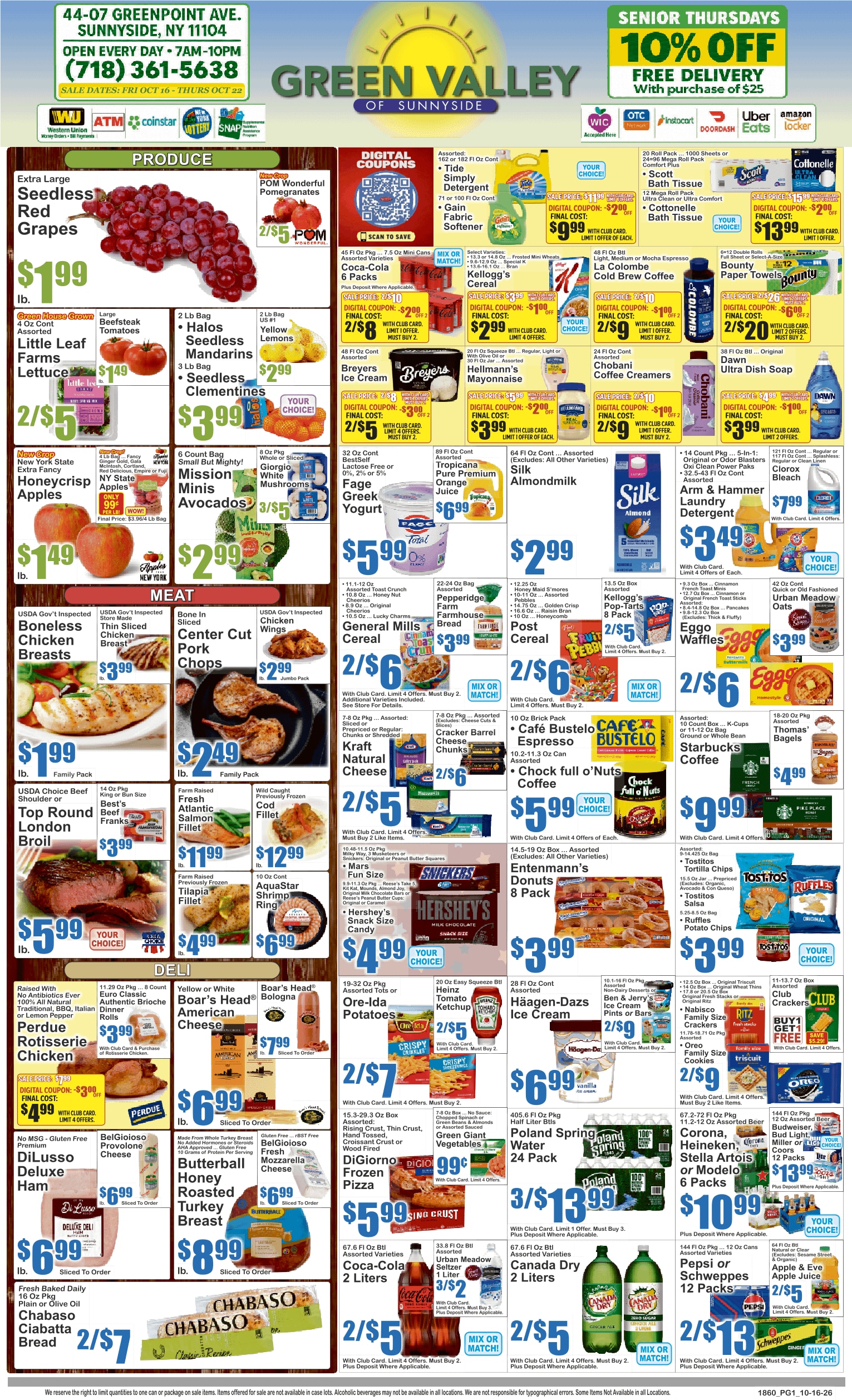 Green Valley Marketplace (44-07 Greenpoint Ave., Sunnyside, NY) Key Food Weekly Ad October 16 - 22, 2026