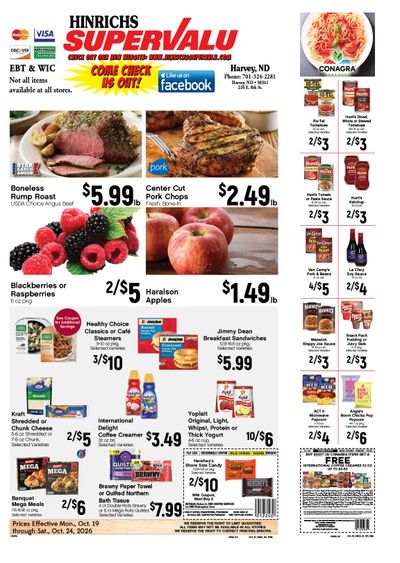 Hinrichs SuperValu Weekly Ad October 18 - 24, 2026