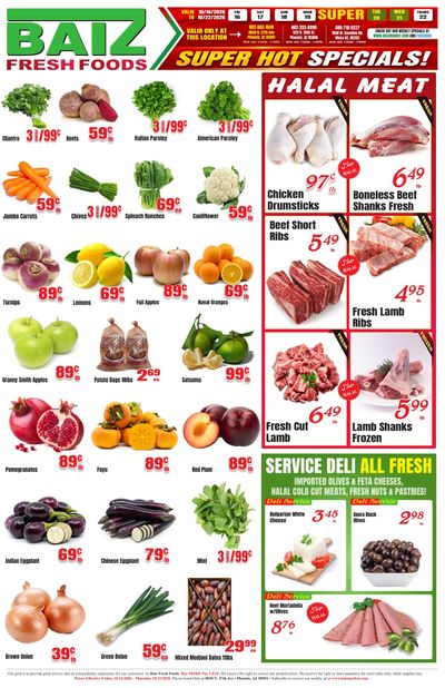 Baiz Market (8030 North 27th Avenue, Phoenix, AZ) Weekly Ad October 16 - 22, 2026