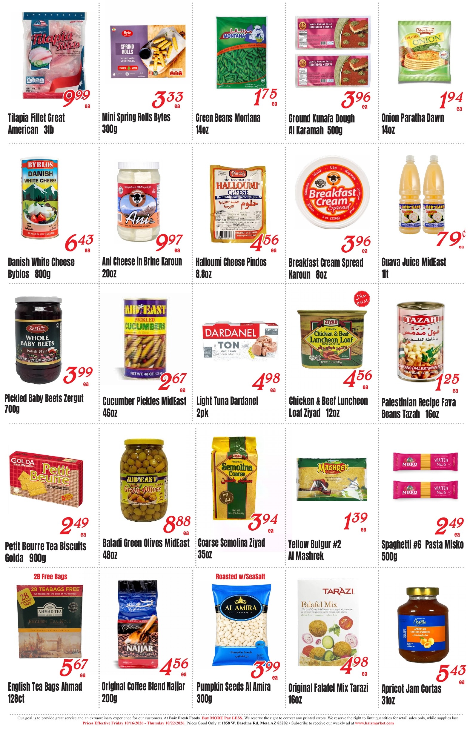 Baiz Market (Mesa, AZ) Weekly Ad October 16 - 22, 2026