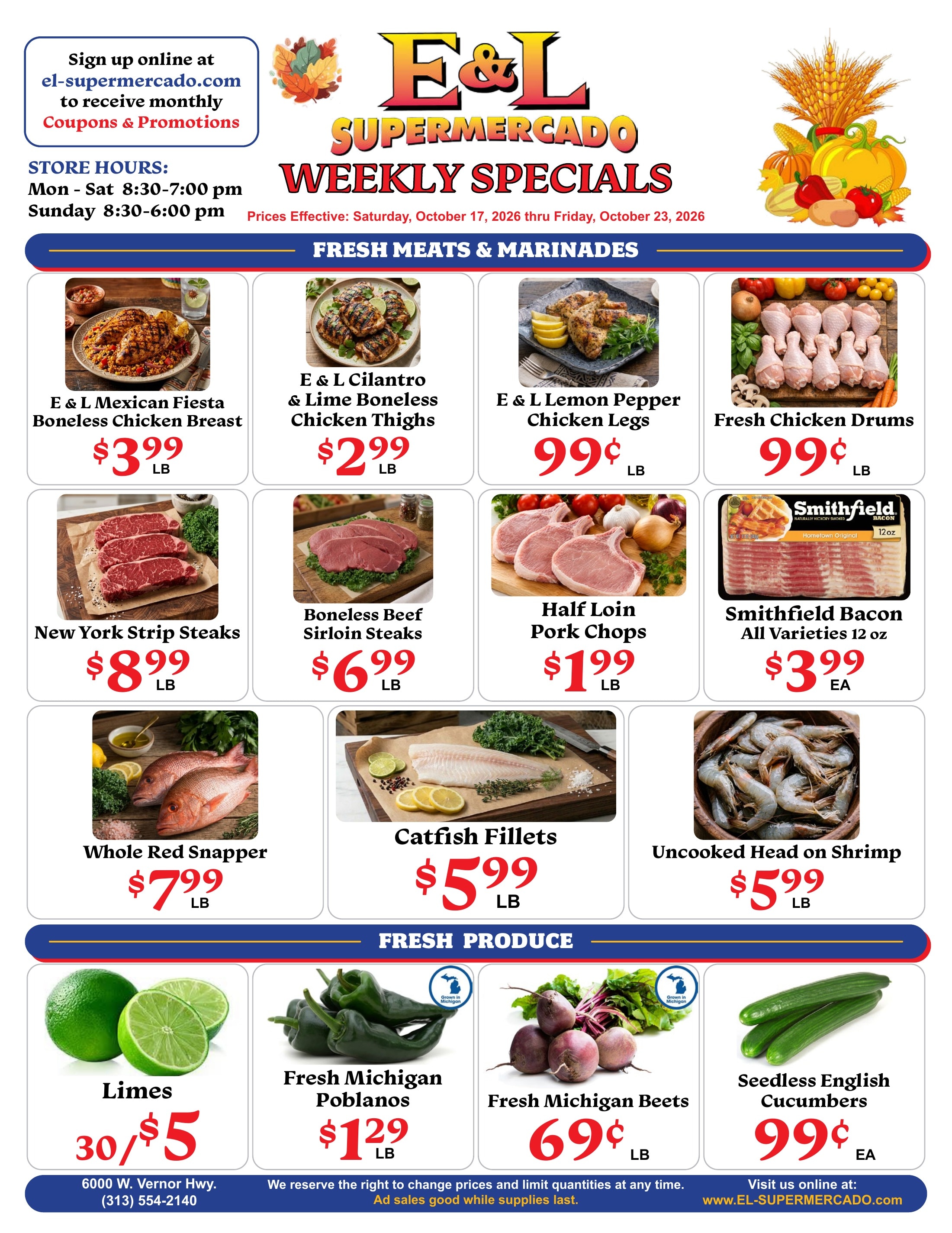 E & L Supermercado Weekly Ad October 17 - 23, 2026