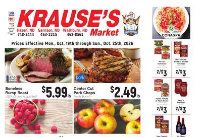 Krause's SuperValu Weekly Ad October 19 - 25, 2026