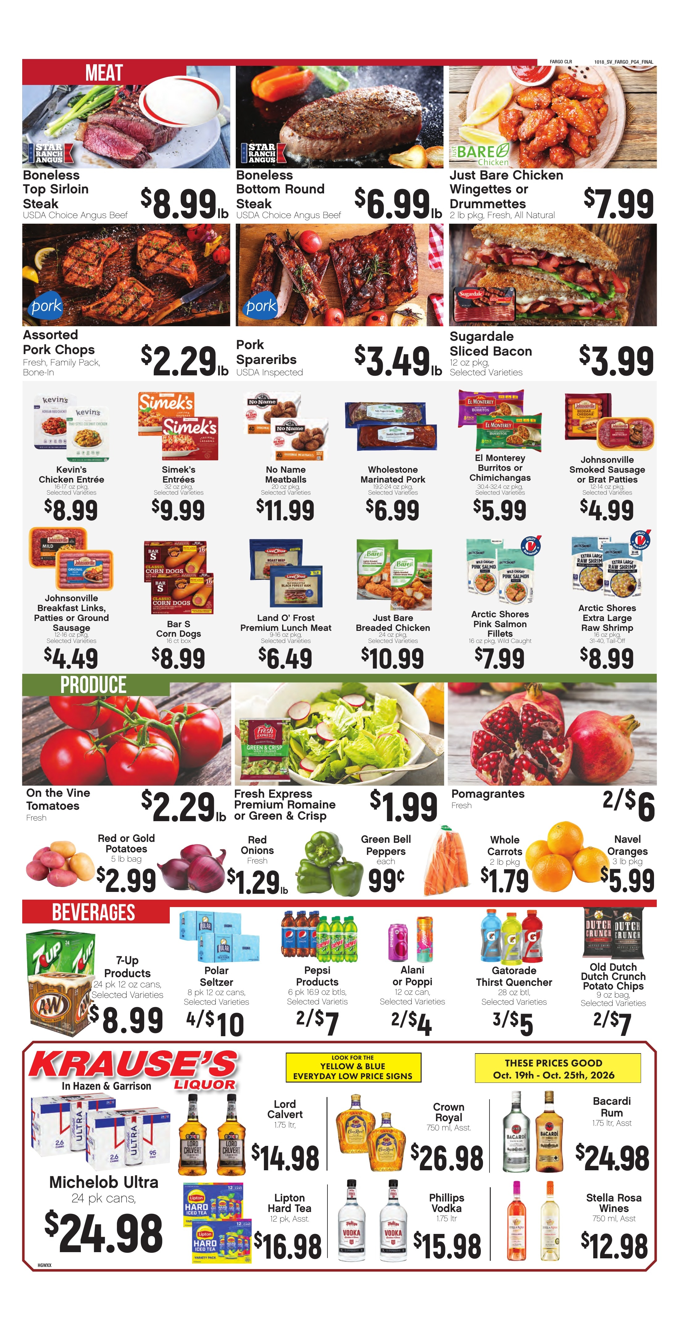 Krause's SuperValu Weekly Ad October 19 - 25, 2026