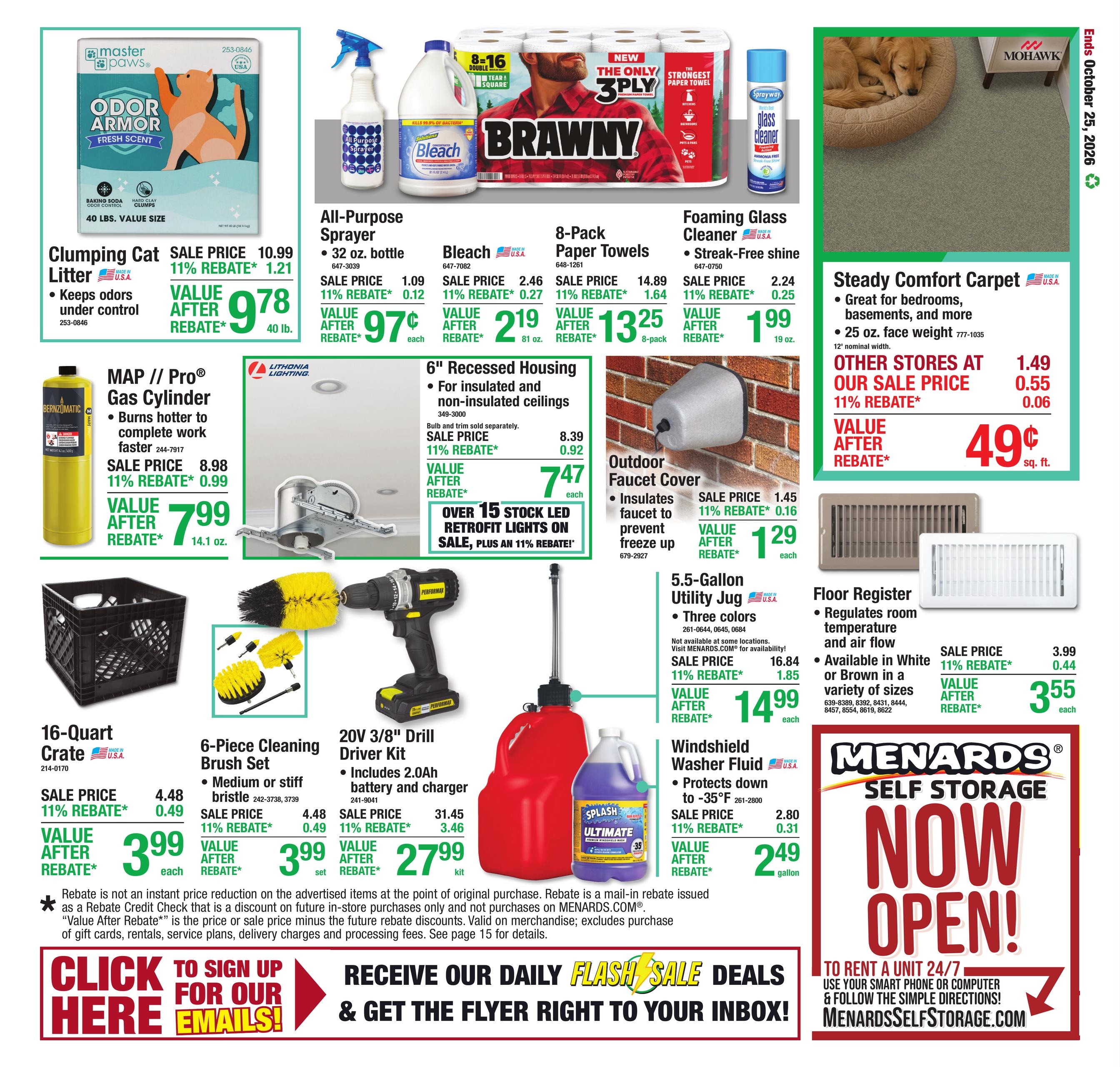 Menards (Corunna Area, IN) 11% Rebate Sale Weekly Ad October 15 - 25, 2026