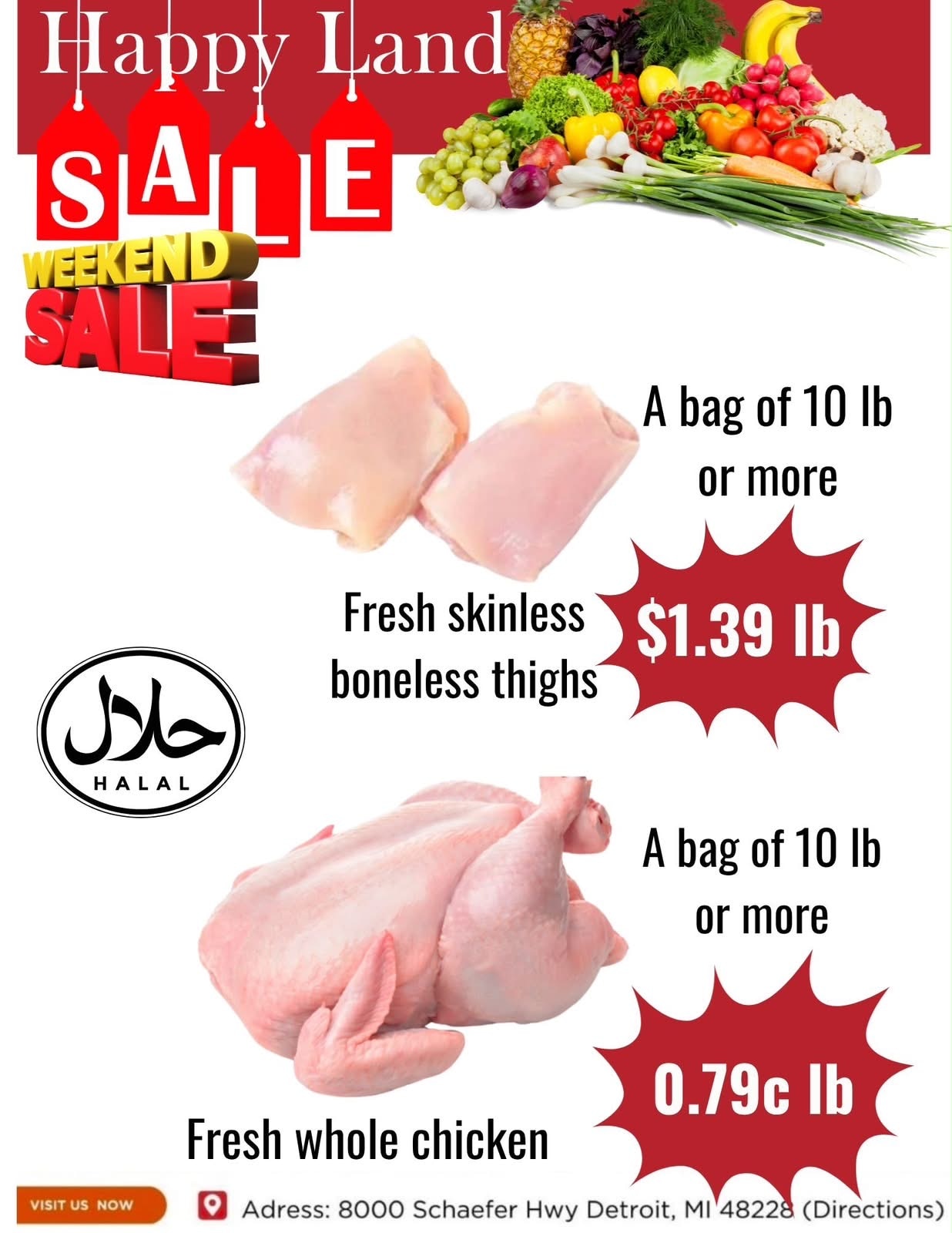 Happy Land Market (8000 Schaefer Highway, Detroit, MI) Weekly Ad October 17 - 17, 2026