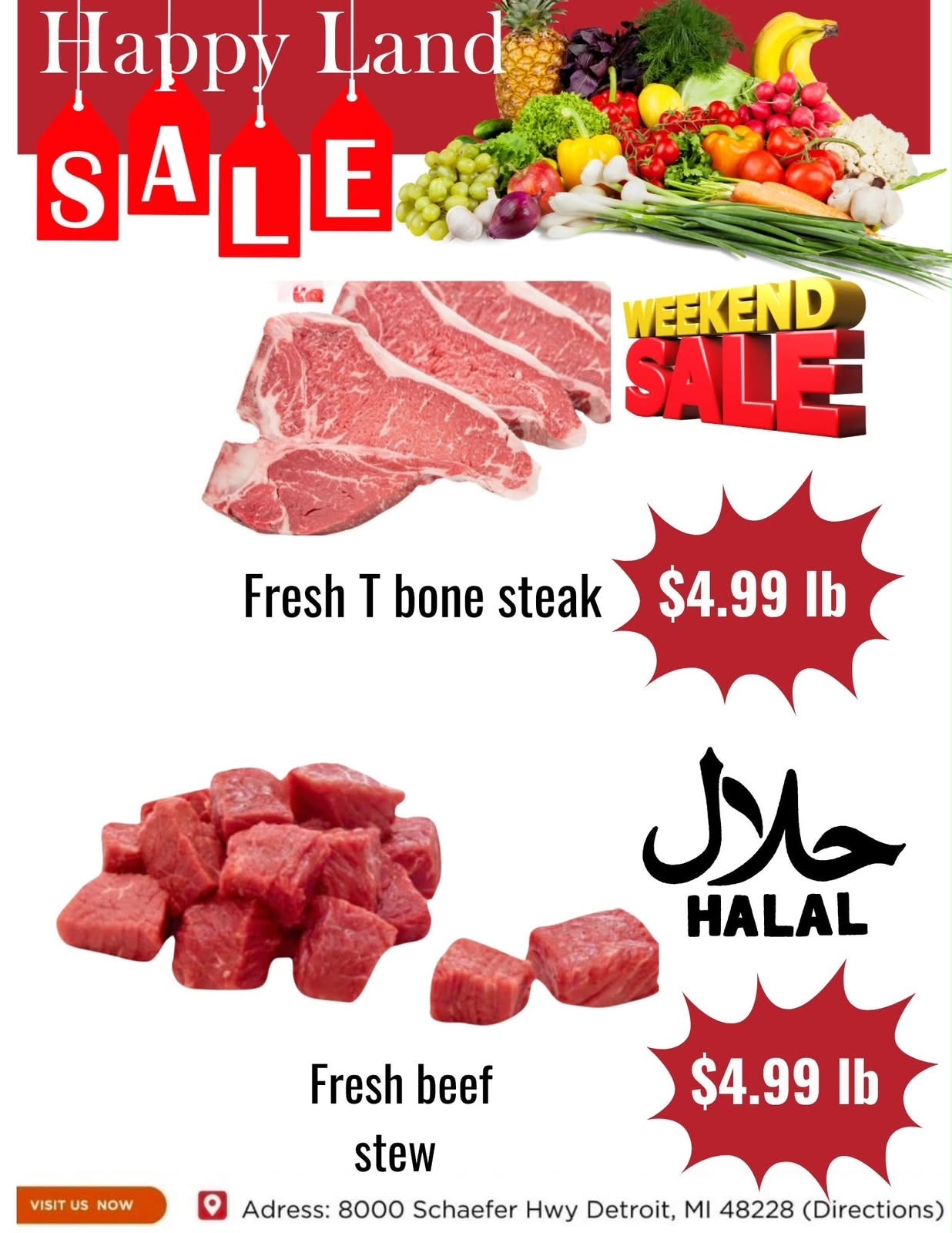 Happy Land Market (8000 Schaefer Highway, Detroit, MI) Weekly Ad October 17 - 17, 2026