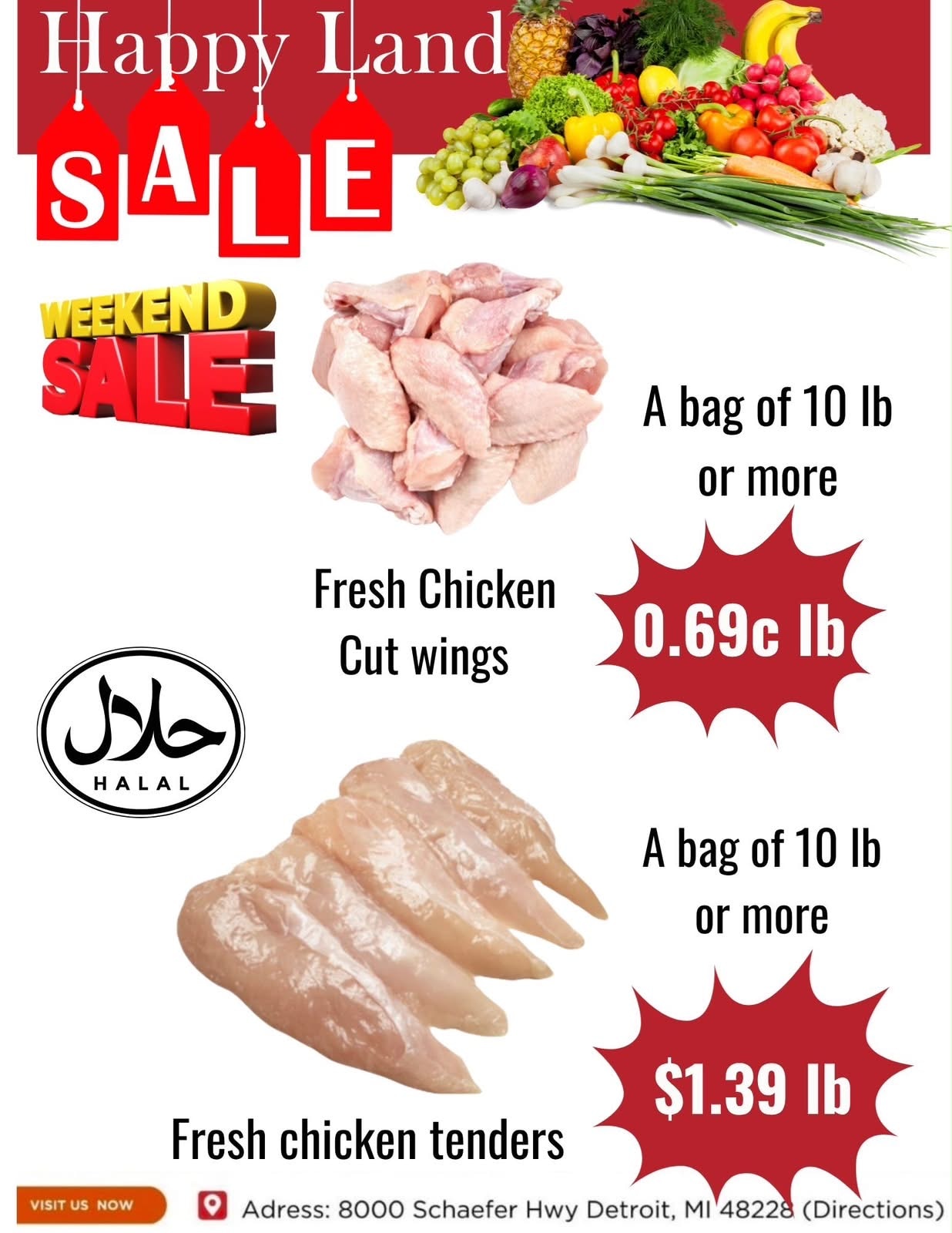Happy Land Market (8000 Schaefer Highway, Detroit, MI) Weekly Ad October 17 - 17, 2026