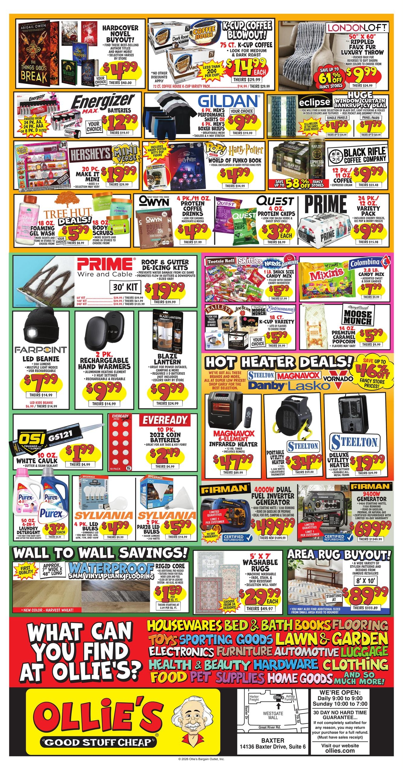 Ollie's Bargain Outlet Baxter, MN Grand Opening Weekly Ad October 28 - November 17, 2026