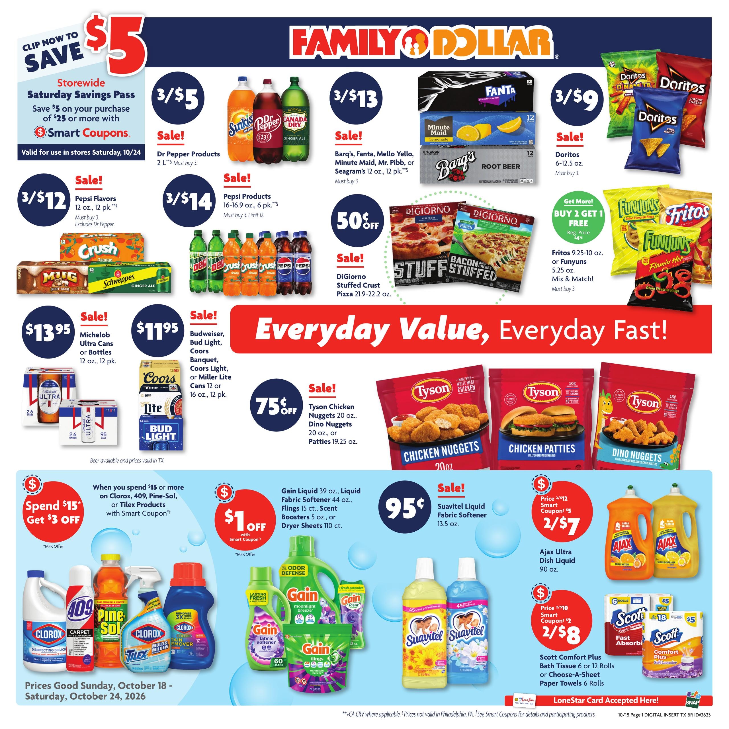 Family Dollar (Alpine Area, TX) Weekly Ad October 18 - 24, 2026